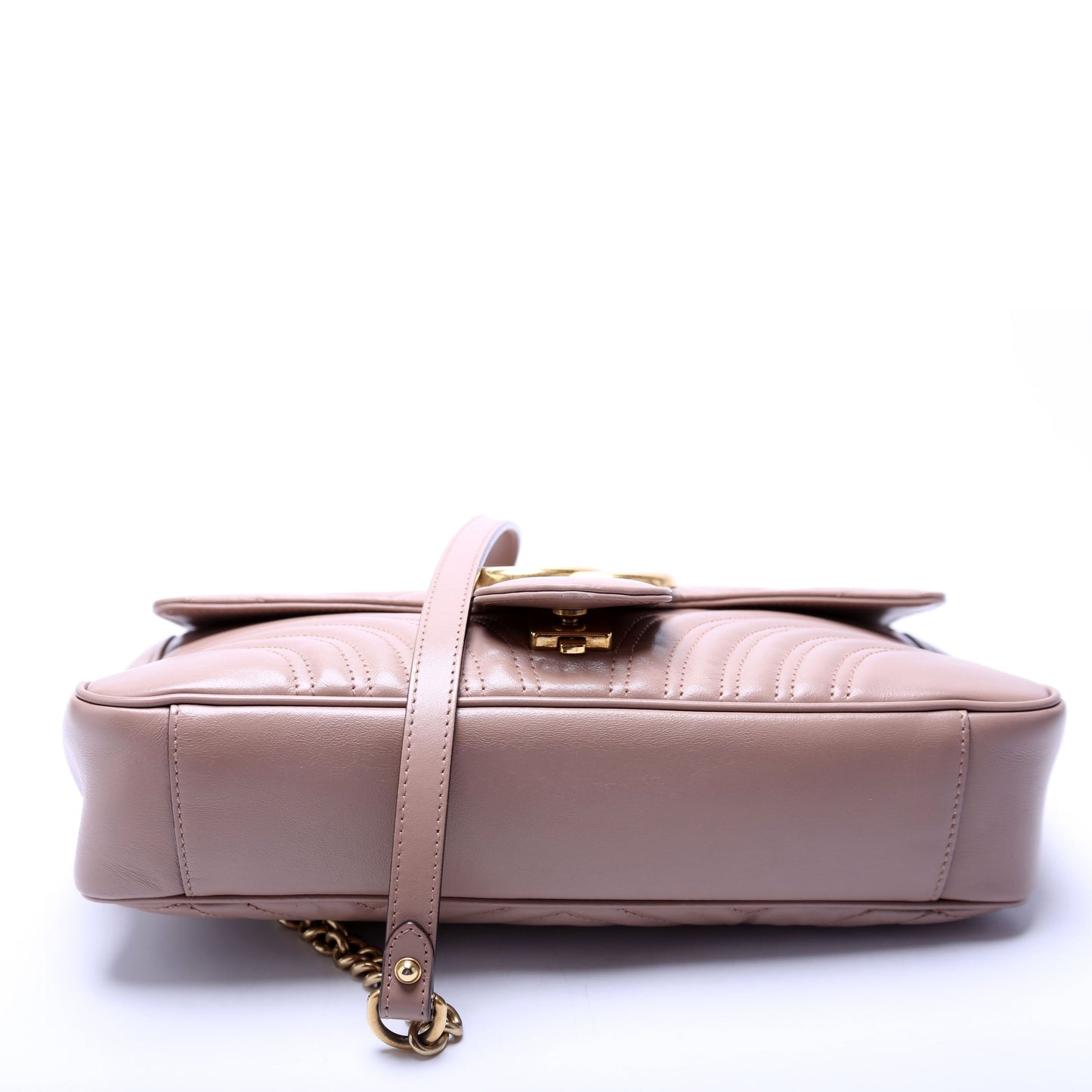 Gucci Marmont Leather Shoulder Medium Nude