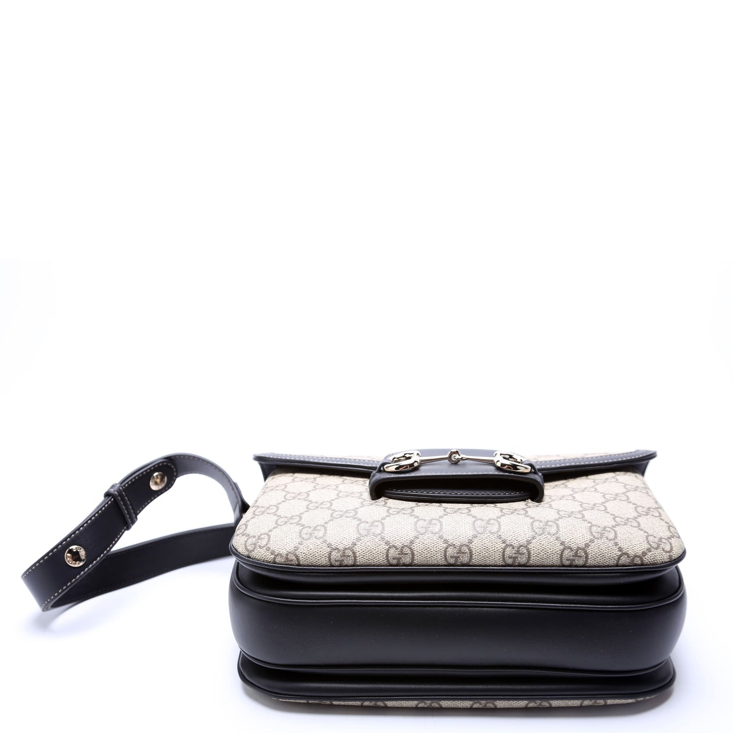 Gucci GG Supreme Horsebit Soft Medium Shoulder Bag Black
