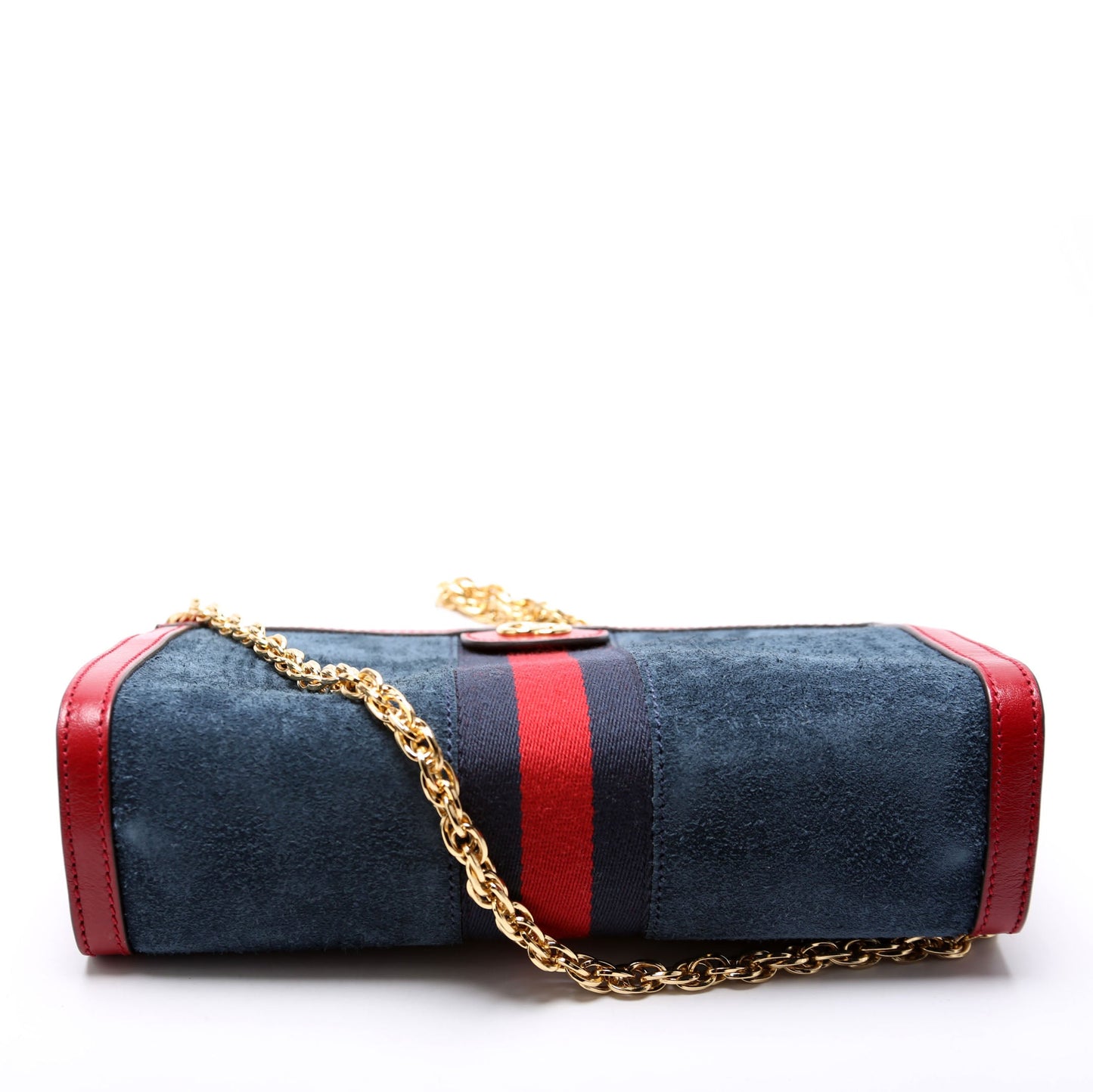 Gucci Ophidia Suede Shoulder Small Navy/Red