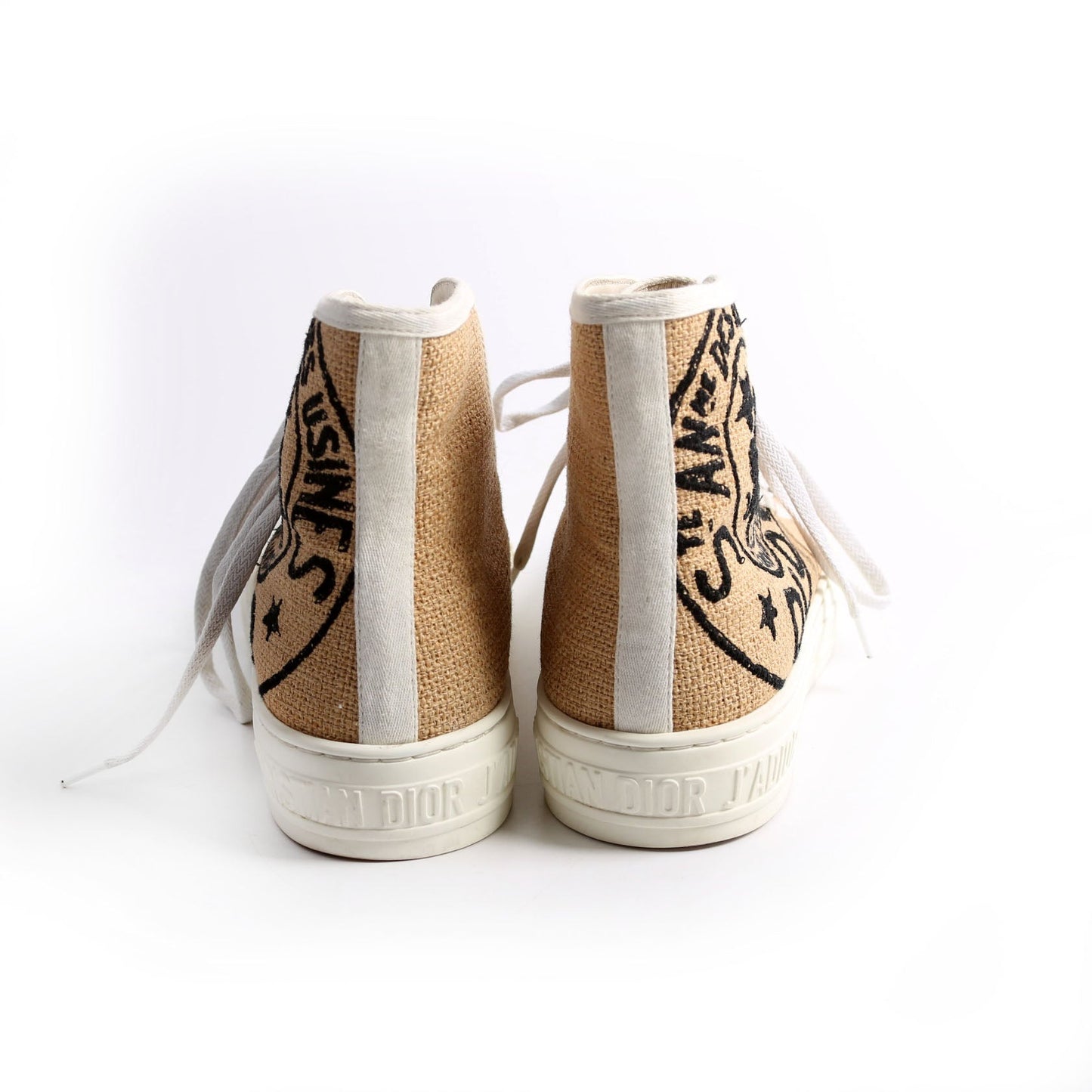 Walk'N'Dior Embroidered Jute Sneakers Beige