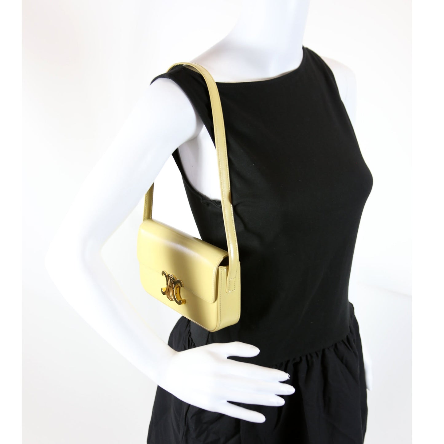 Triomphe Shoulder Bag Calfskin Yellow