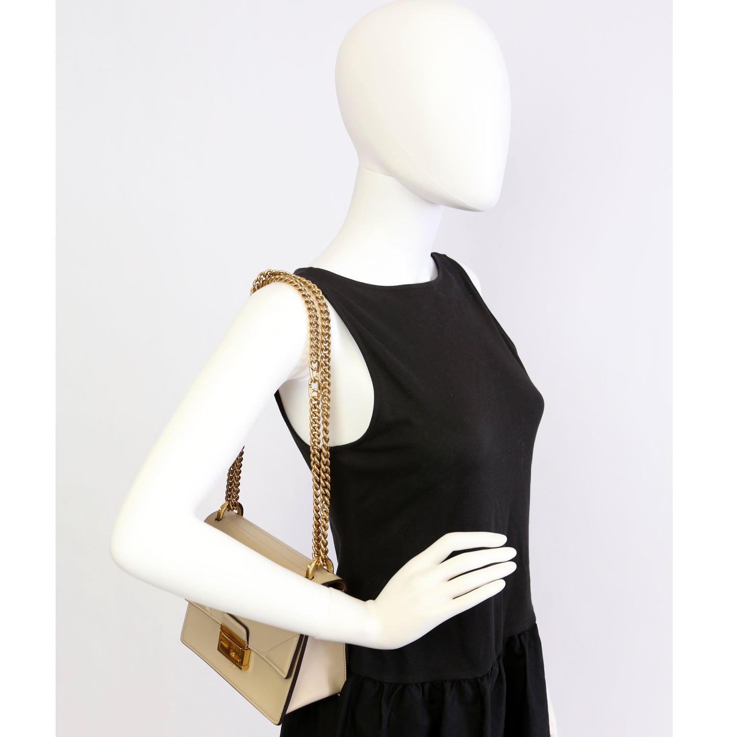 Kan U Small Shoulder Bag Matte Leather Taupe