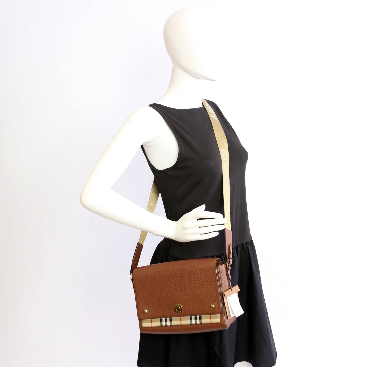e Crossbody Vintage Check Medium Brown