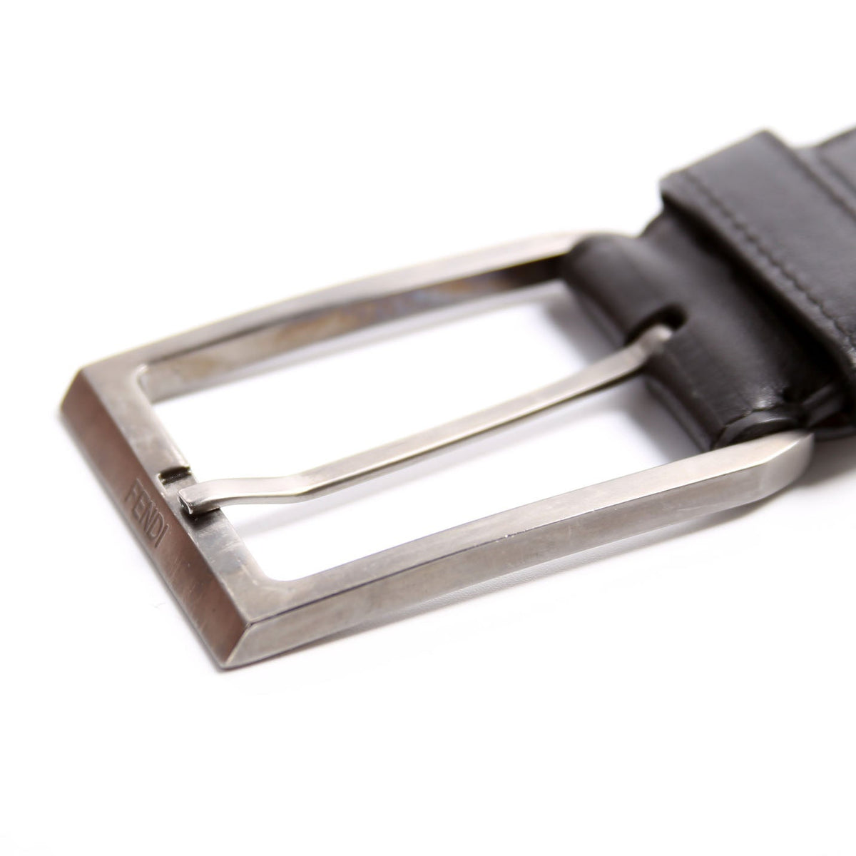 Square Buckle FF Leather Belt 45MM Size 115/56 Black