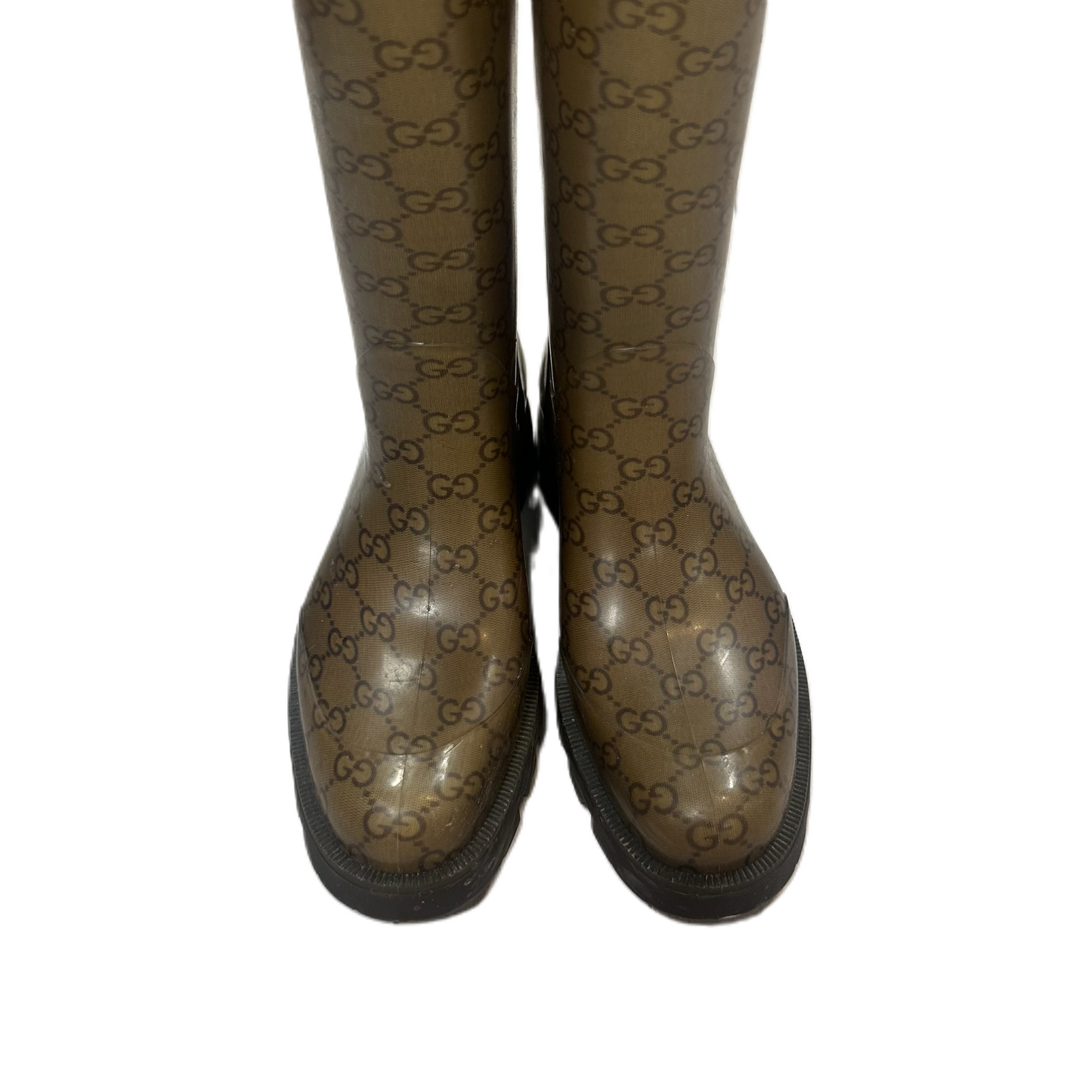 Brown Boots Luxury Designer By Gucci, Size: 8