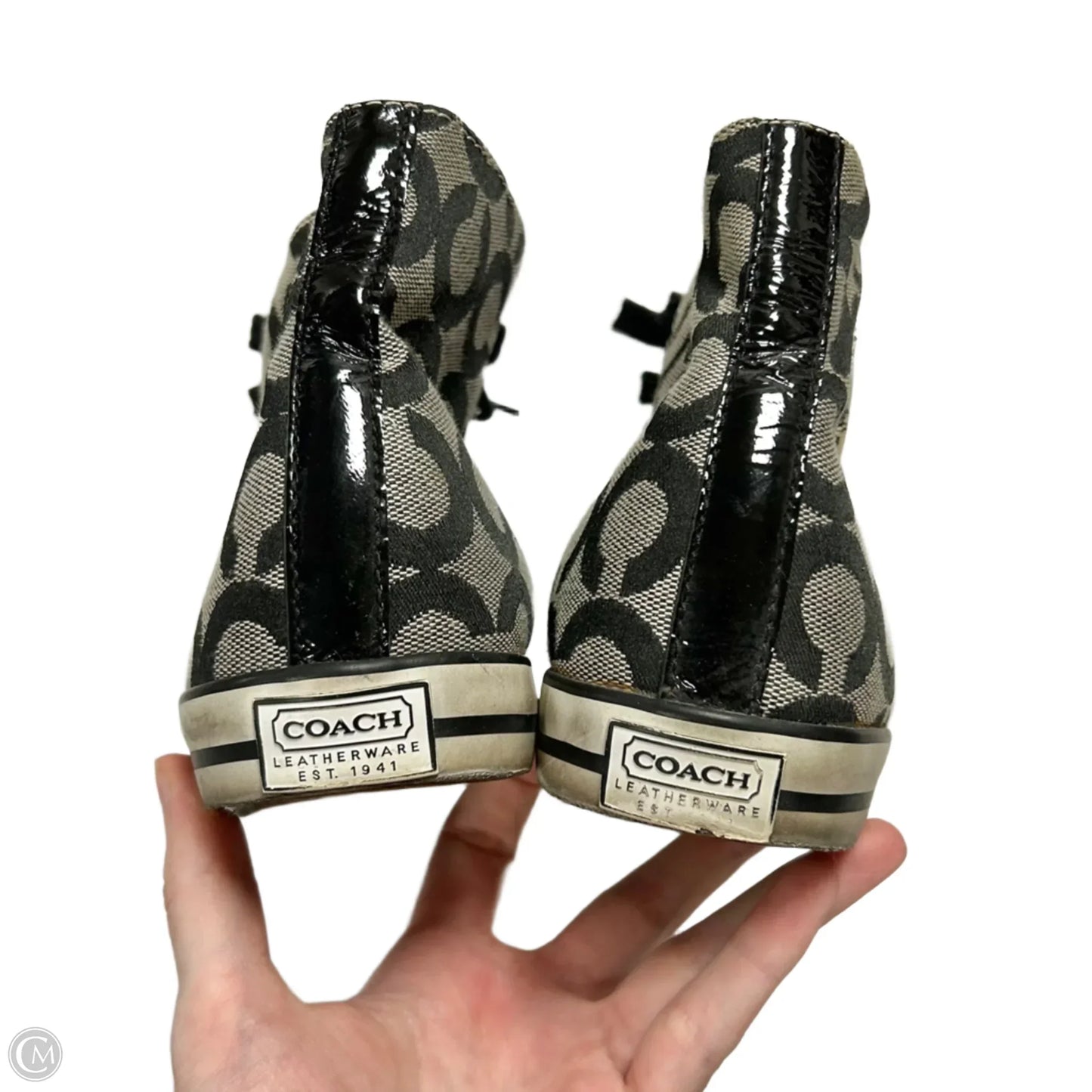 Shoes Designer By Coach In Black & Grey, Size: 7.5