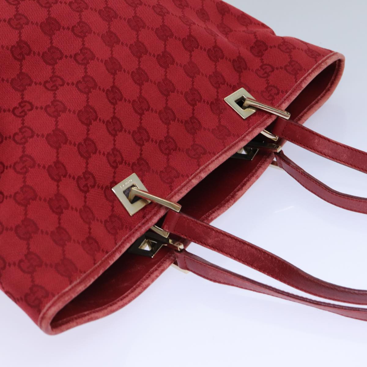 Gucci Gg Canvas Red Canvas Tote Bag
