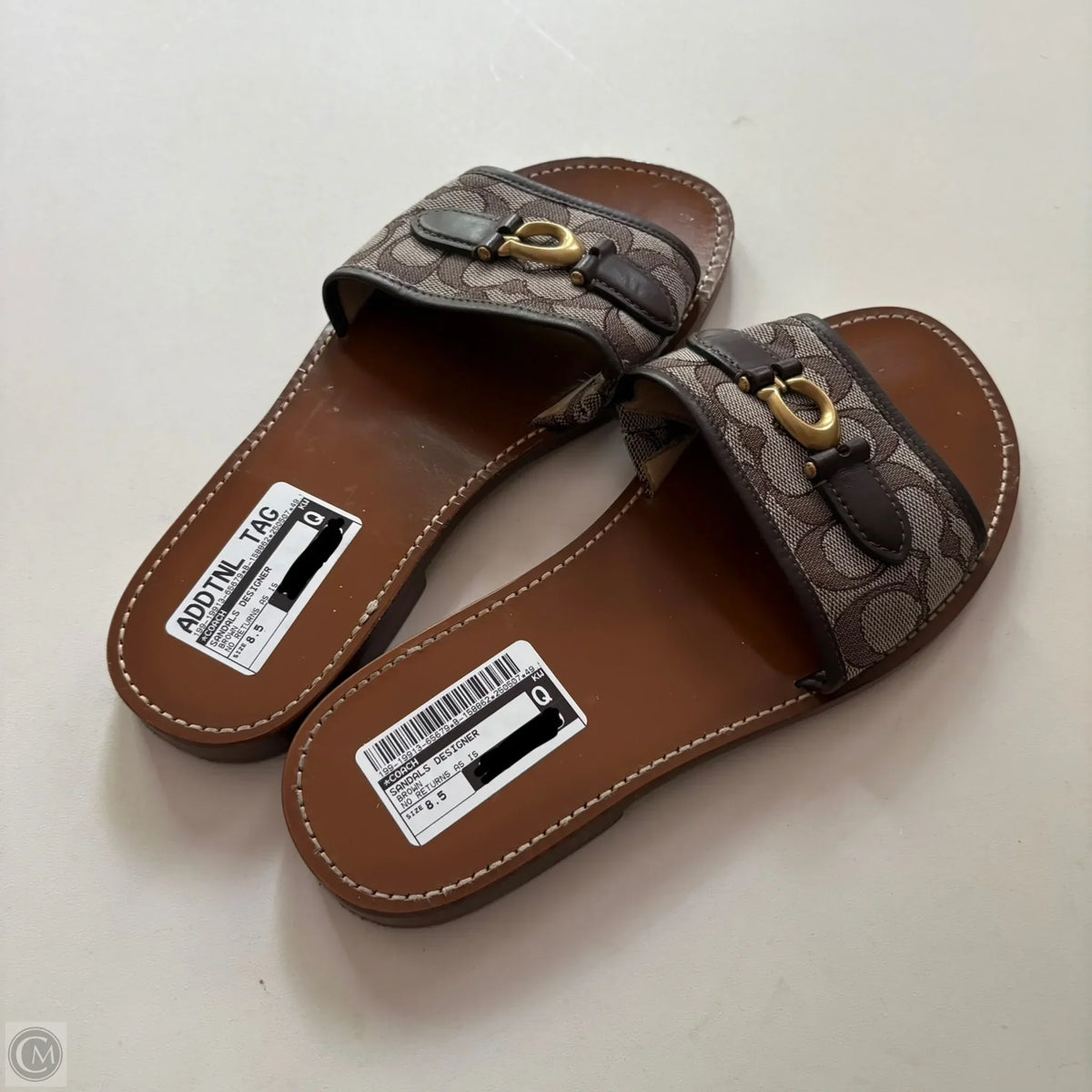 Sandals Designer By Coach In Brown, Size: 8.5