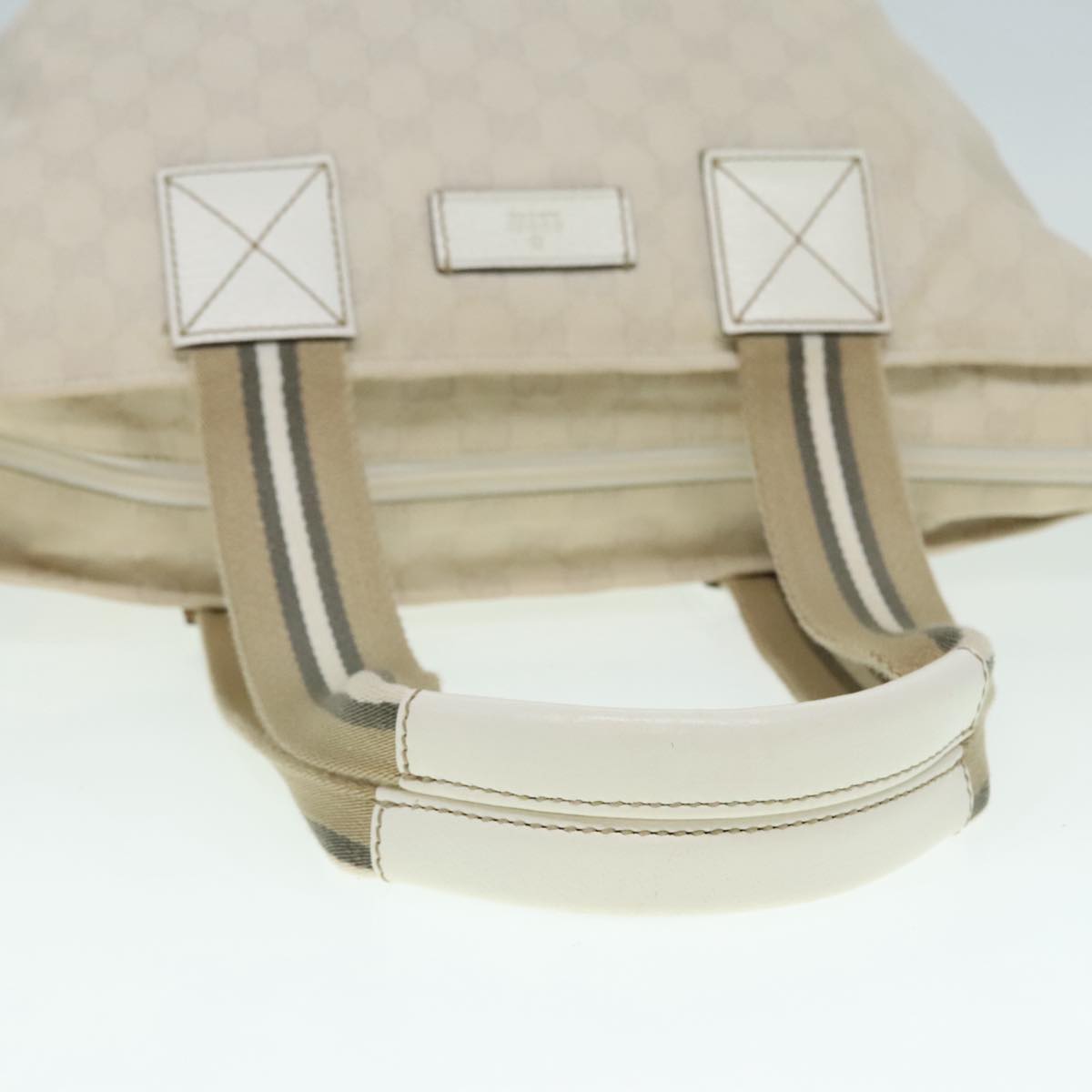 Gucci Sherry White Canvas Tote Bag