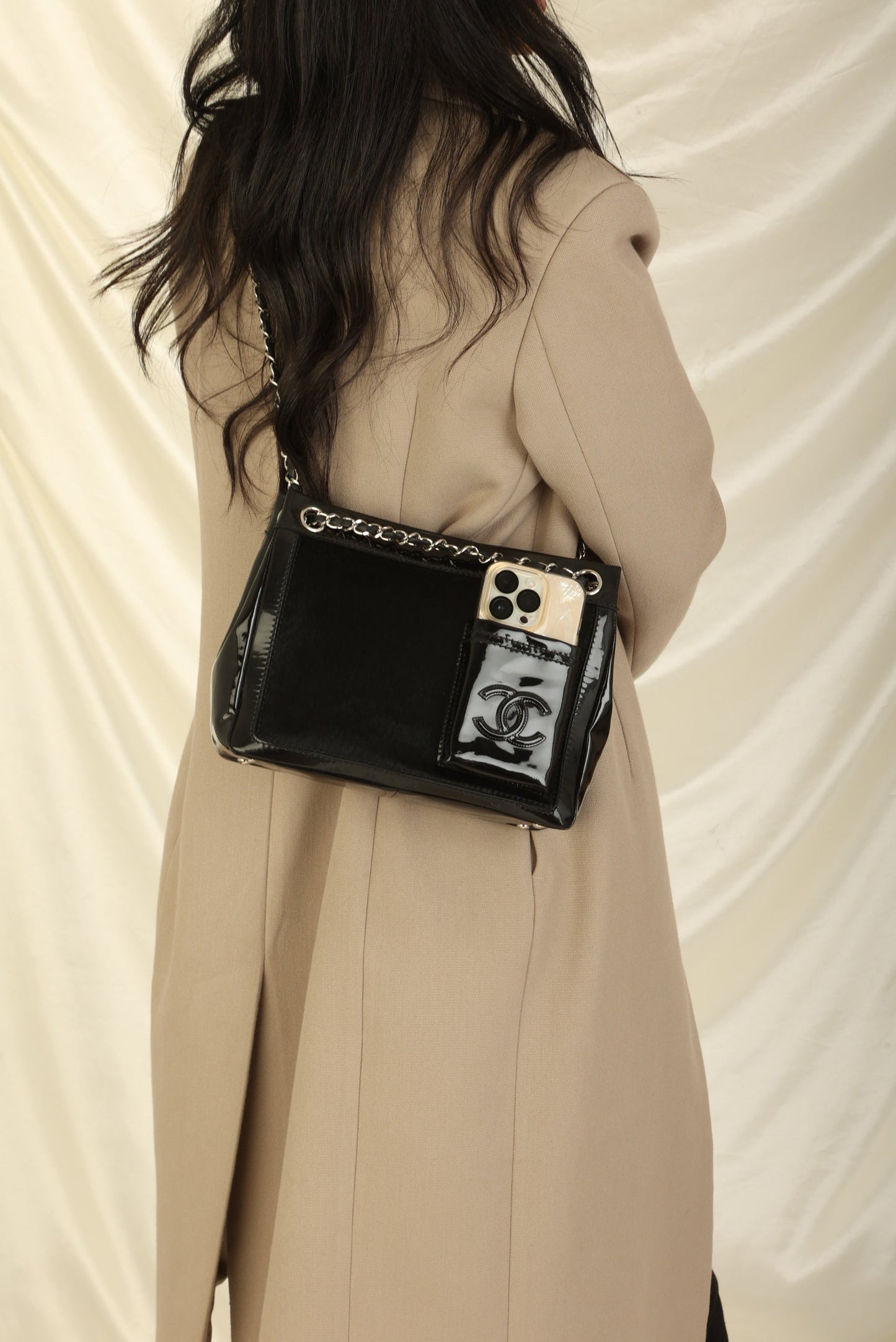 Chanel Pony Hair Patent Mini Tote