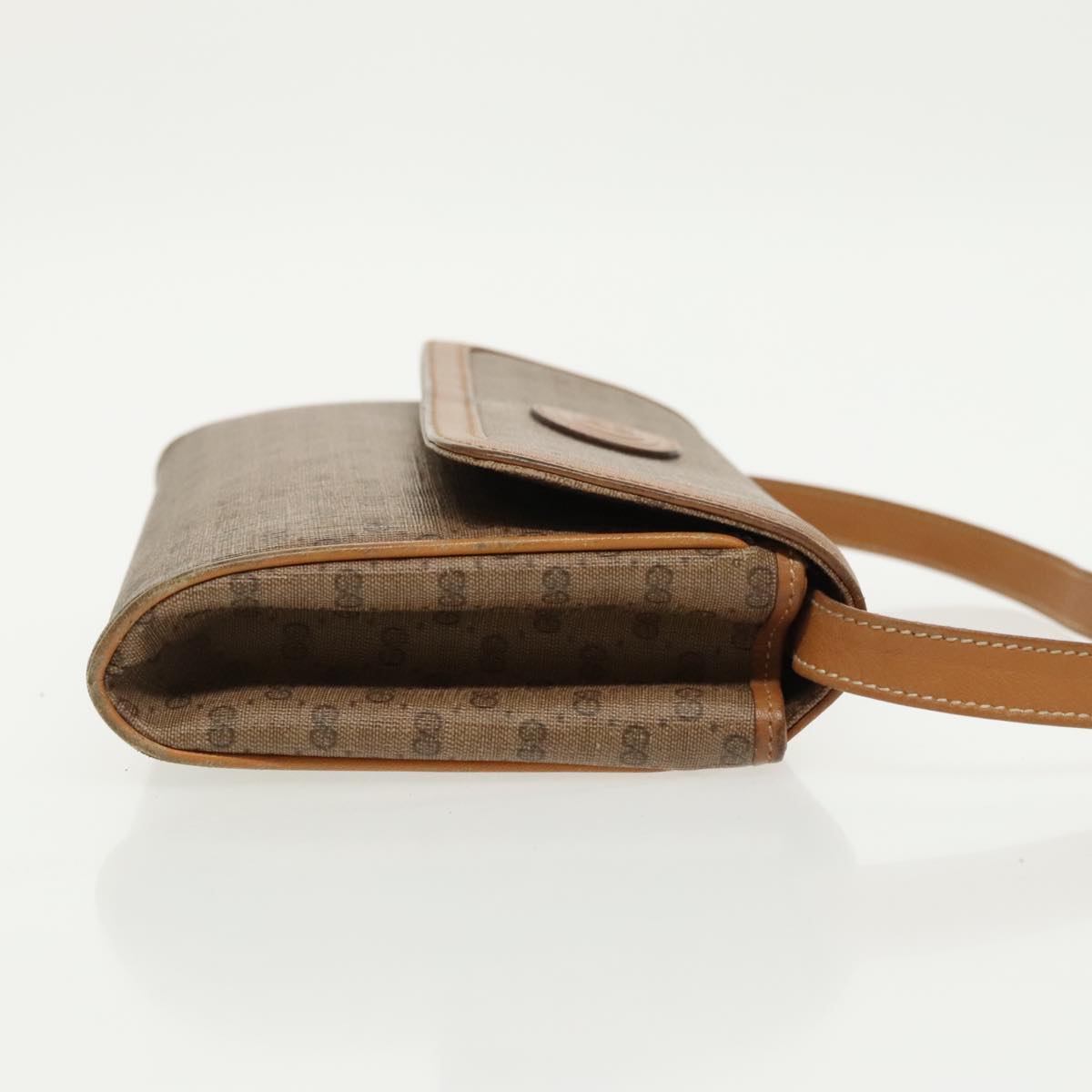Gucci Micro Small Gg Canvas Brown Canvas Shoulder Bag
