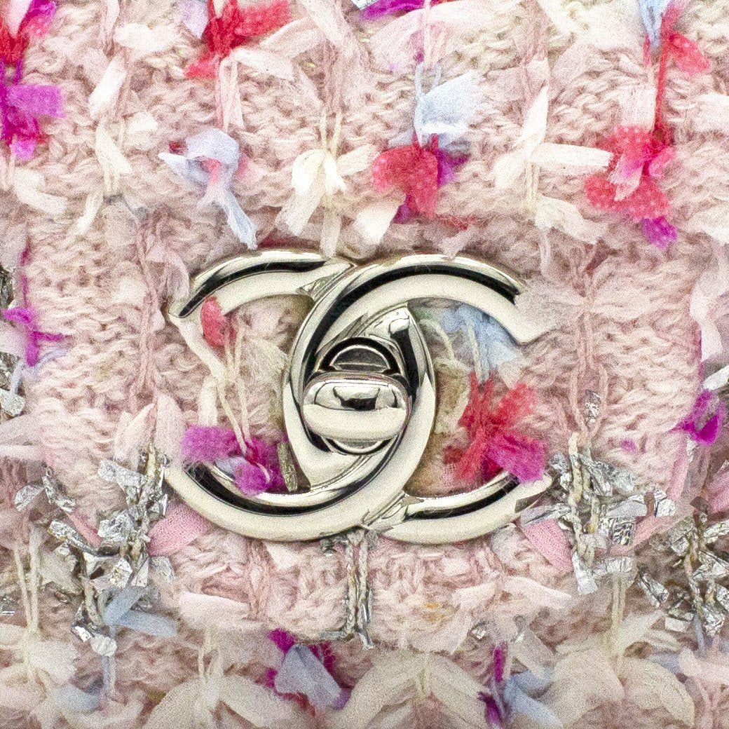 Chanel Classic Single Mini Flap Bag Quilted Tweed and Ribbon