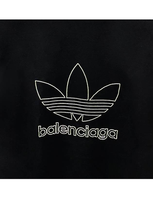 Luxury Balenciaga Logo Printing Oversized Short Sleeve T-Shirt Black