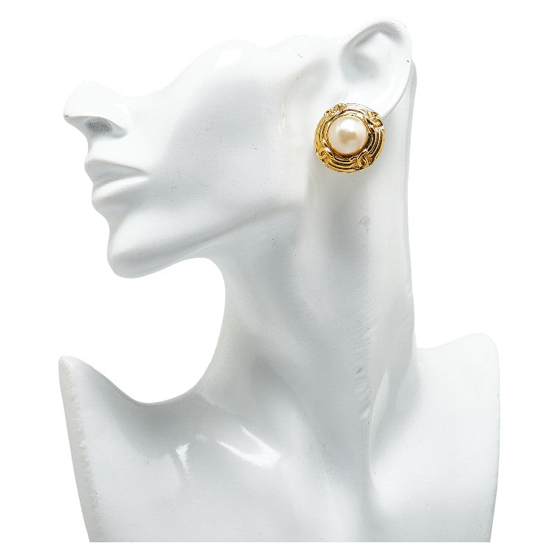 Chanel Vintage Coco Earring G Plated Pearl Chanel