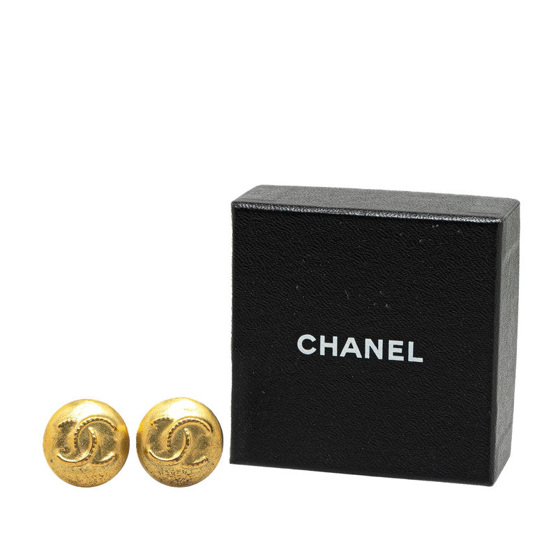 Chanel Vintage Coco Mark Earrings Gold