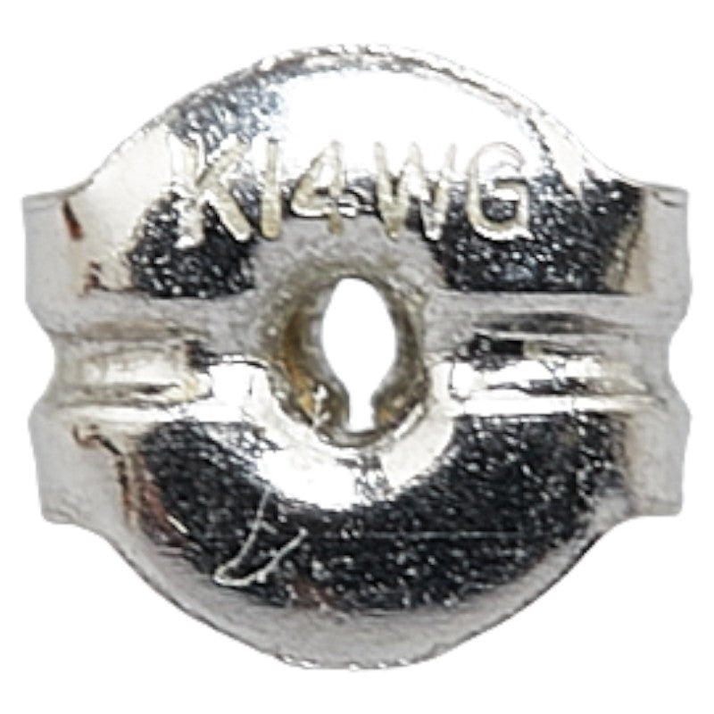 Chanel Coco Long Chain Stud Earrings Silver Metal Chanel