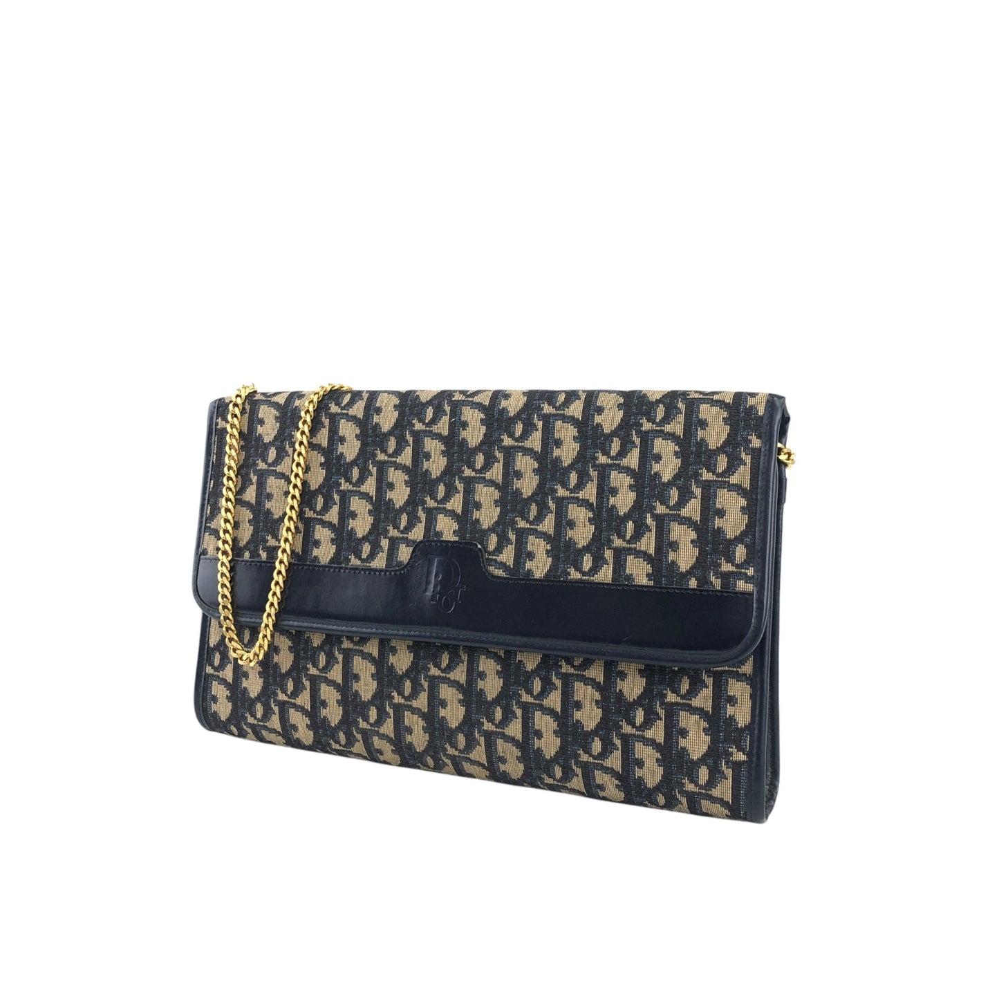 Christian Dior Trotter Chain Shoulder bag Black Vintage nvjjp2