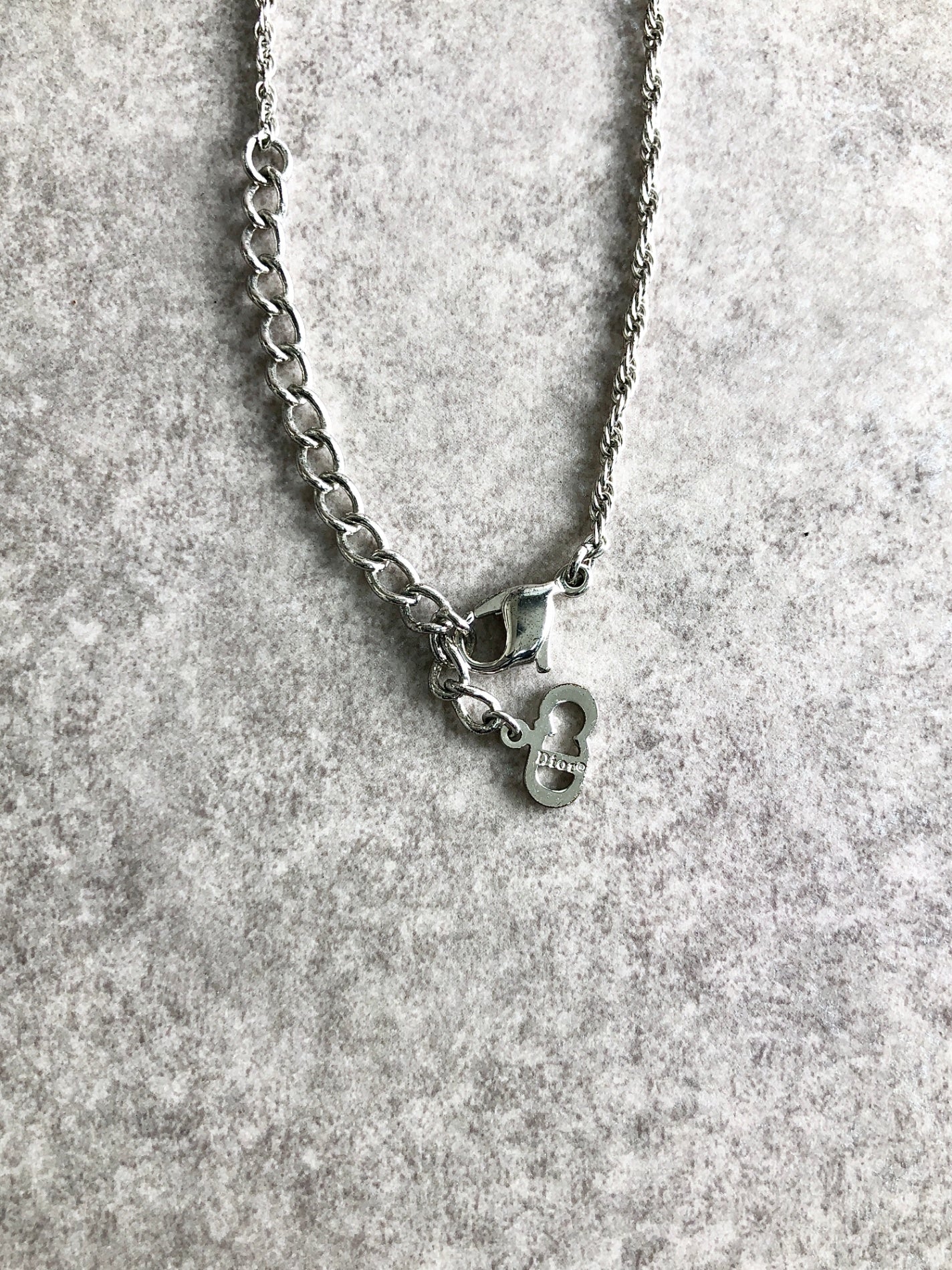 Christian Dior Dior Logo Necklace Silver Vintage 6fz52n