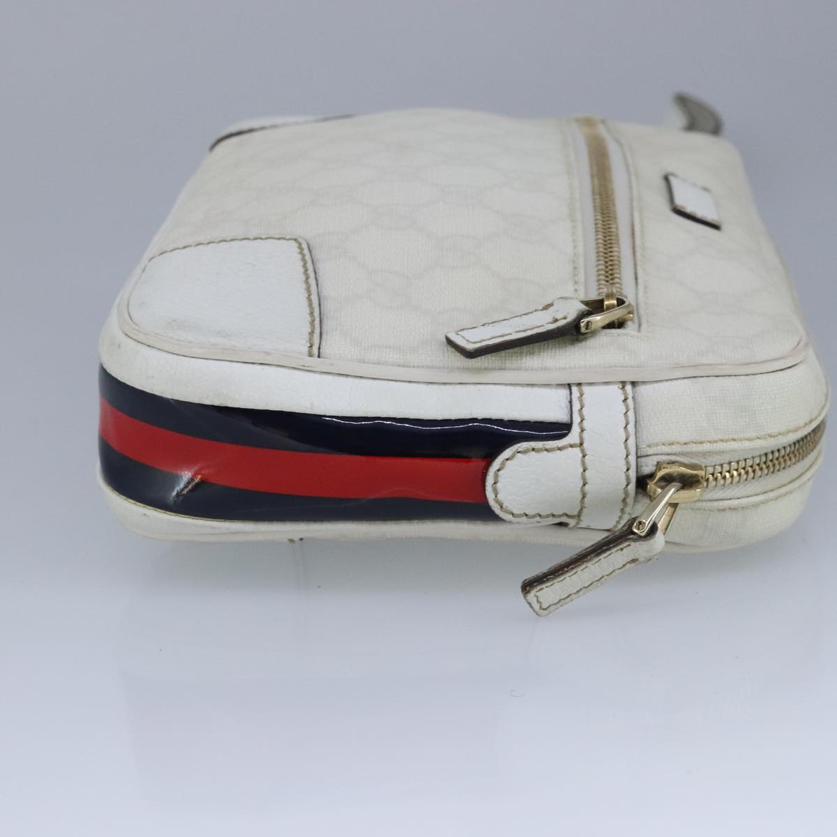 Gucci Sherry White Canvas Clutch Bag