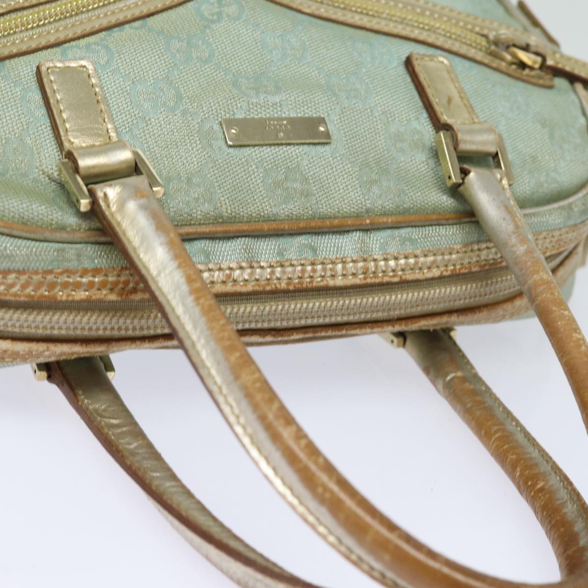 Gucci Bowling Blue Canvas Handbag