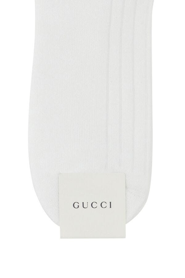 Gucci Woman White Stretch Cotton Blend Socks