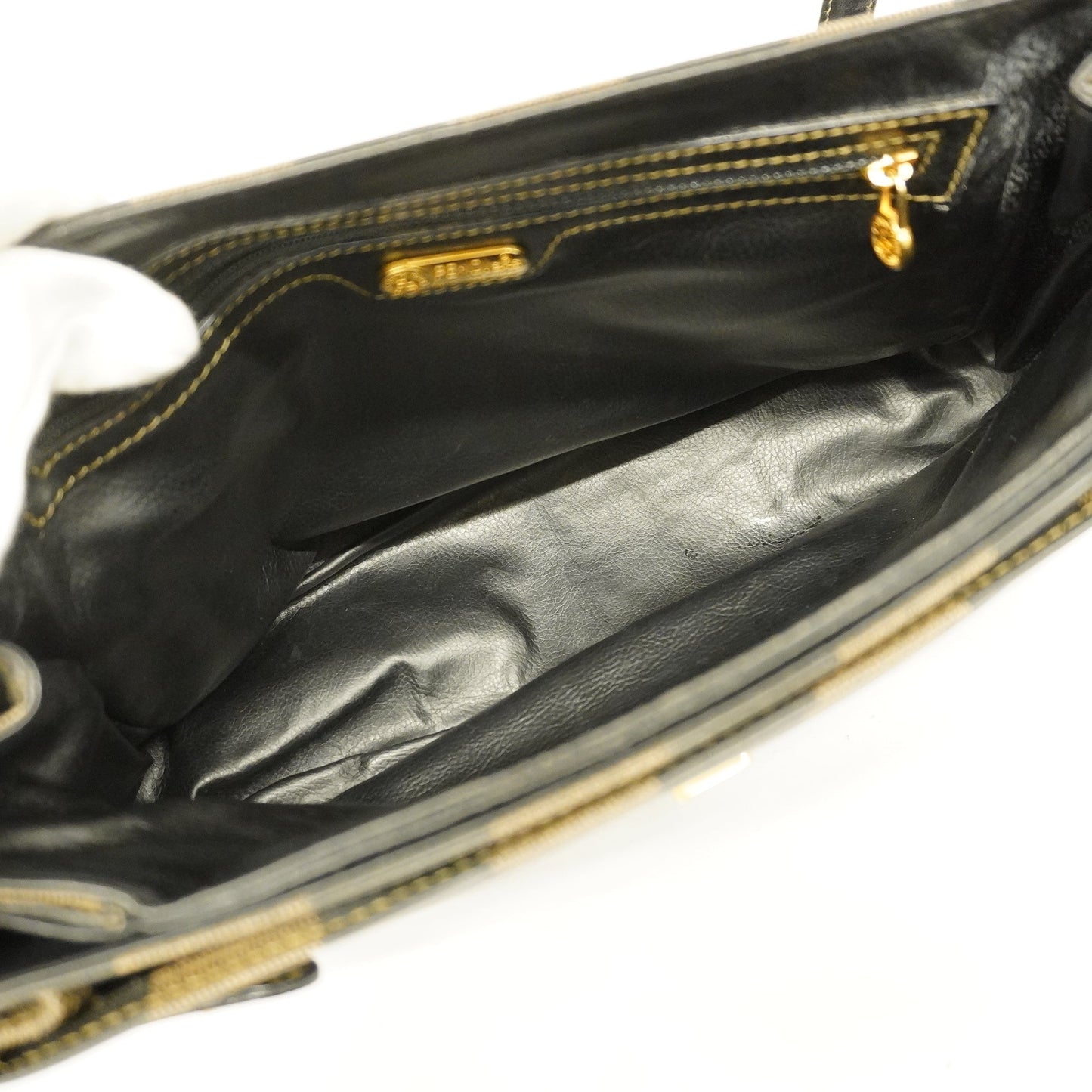 FENDIAuth Pequin Shoulder Bag Women's Leather,PVC Shoulder Bag Black,Brown