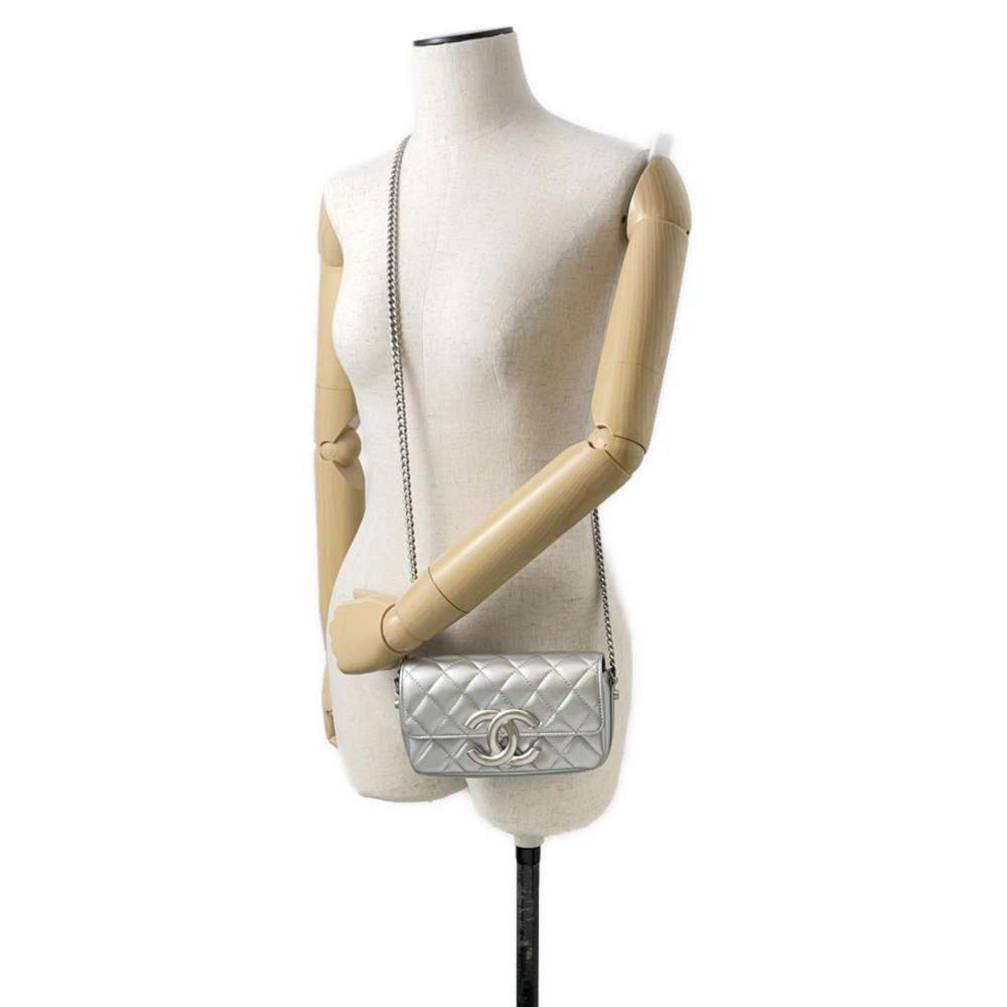 Chanel Chain Shoulder Bag Matelasse Coco Mark Pochette Lambskin AP3207 CHANEL