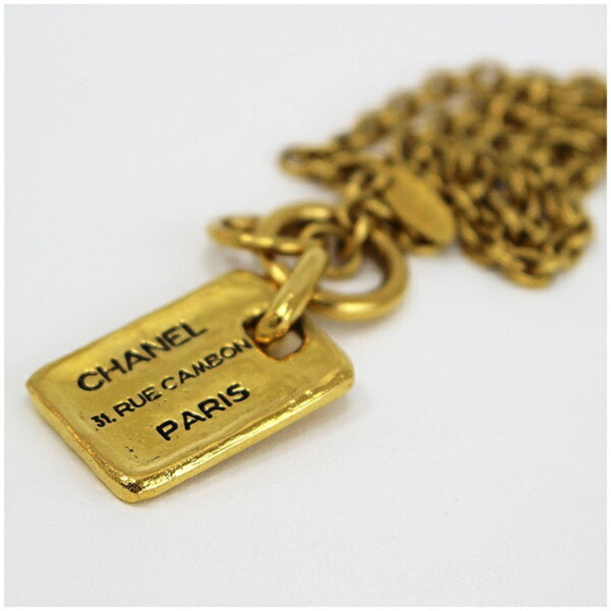 Chanel necklace pendant 31.RUE CAMBON plate gold CHANEL ladies