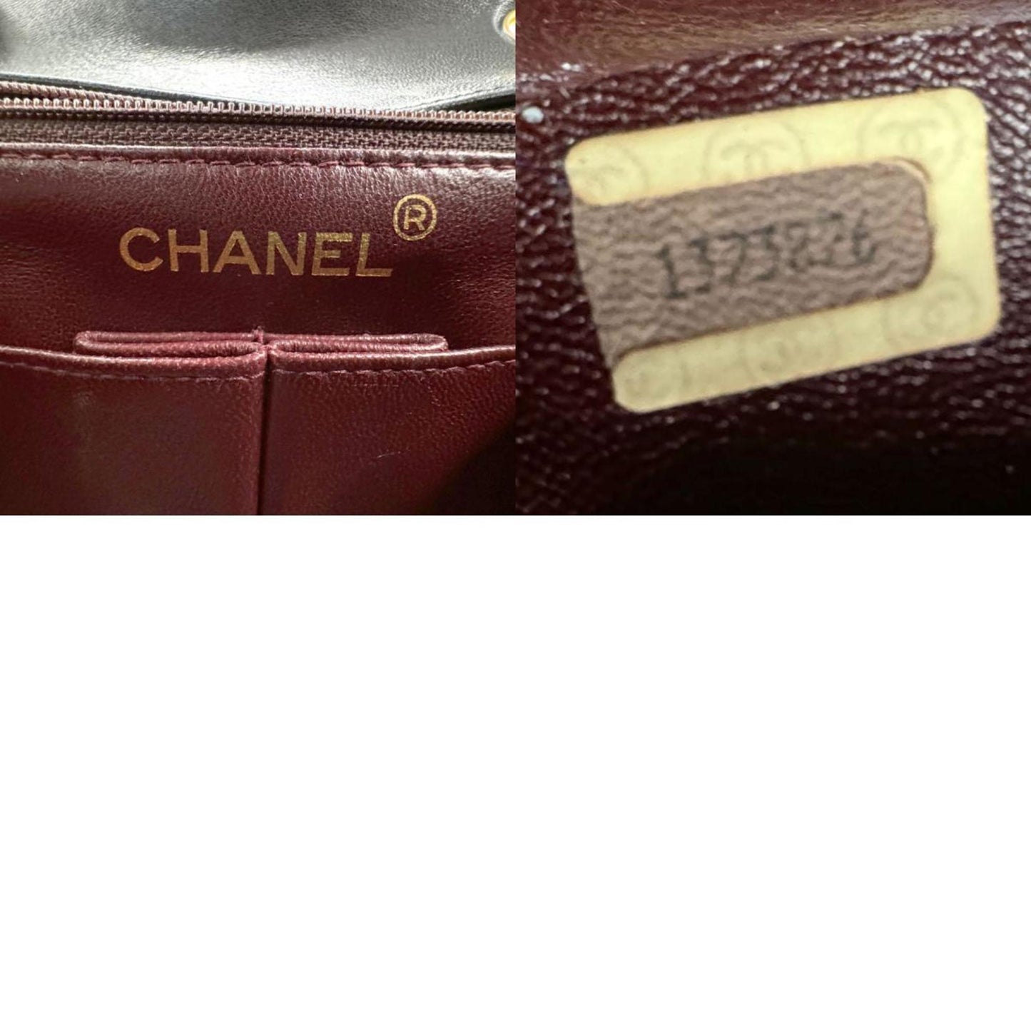 CHANEL Shoulder Bag Lambskin Black Gold Women's z1848