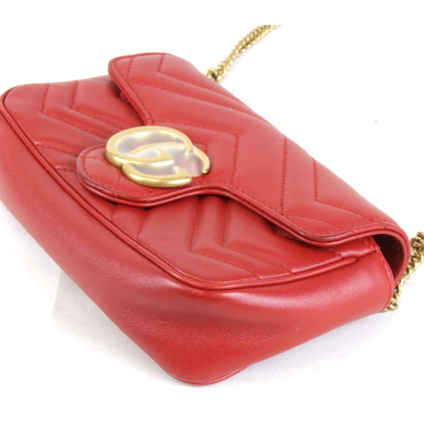 Gucci Red Color Leather Shoulder Bag