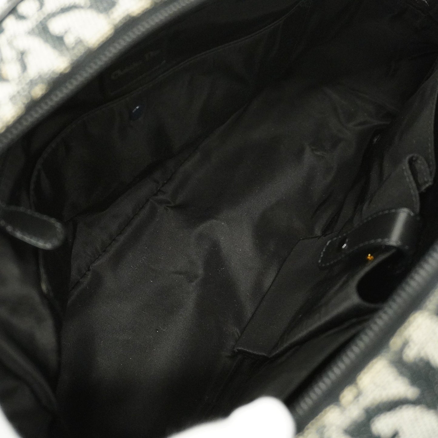 CHRISTIAN DIORAuth Trotter Double Saddle Women's Canvas Handbag Black