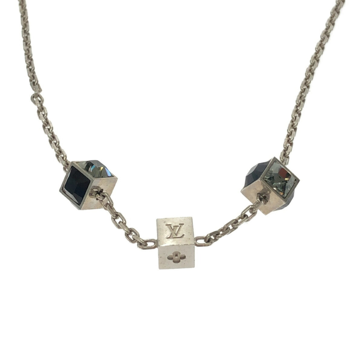 LOUIS VUITTON Necklace M66927 Collier Gamble Silver Black