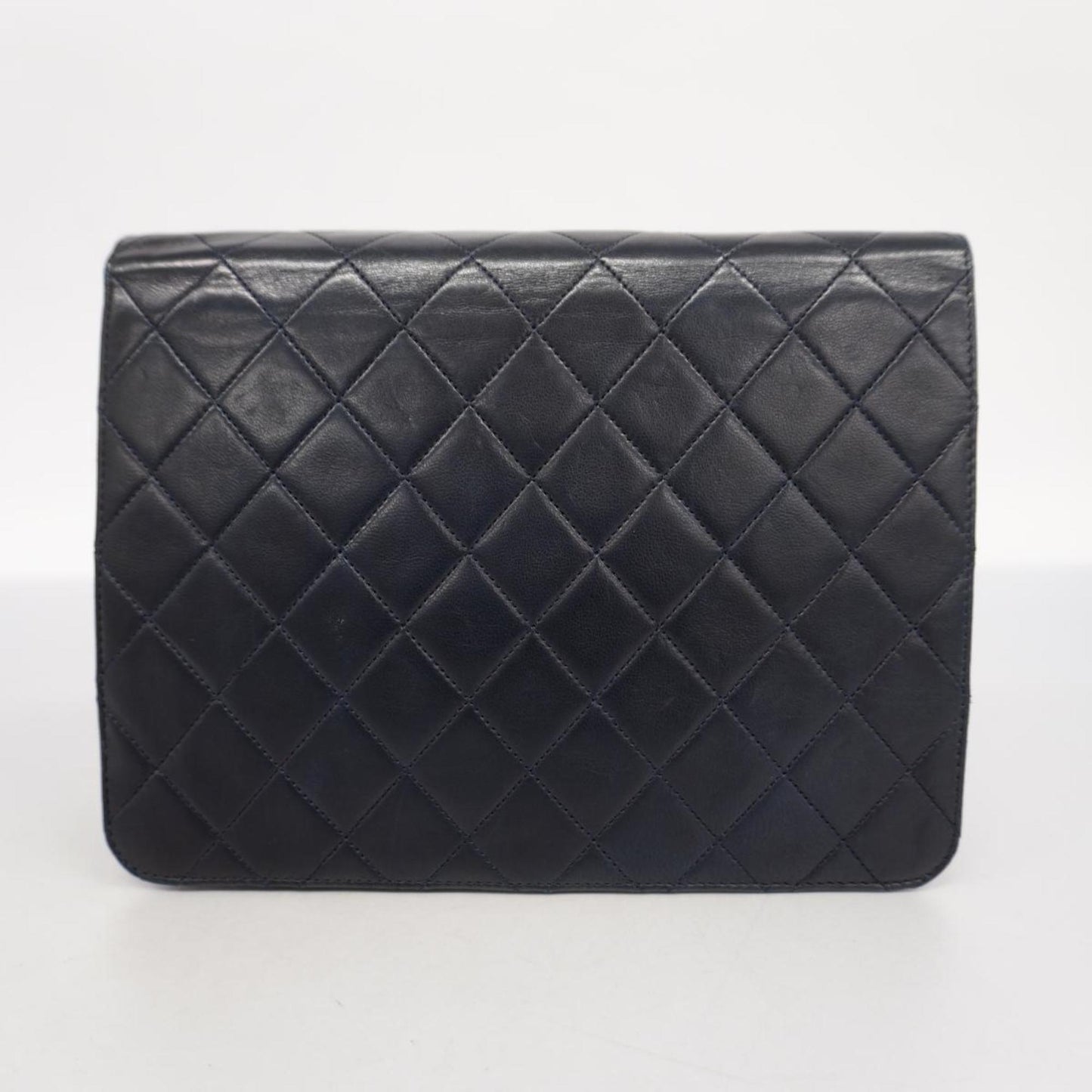 Chanel Shoulder Bag Matelasse Chain Lambskin Navy Women's