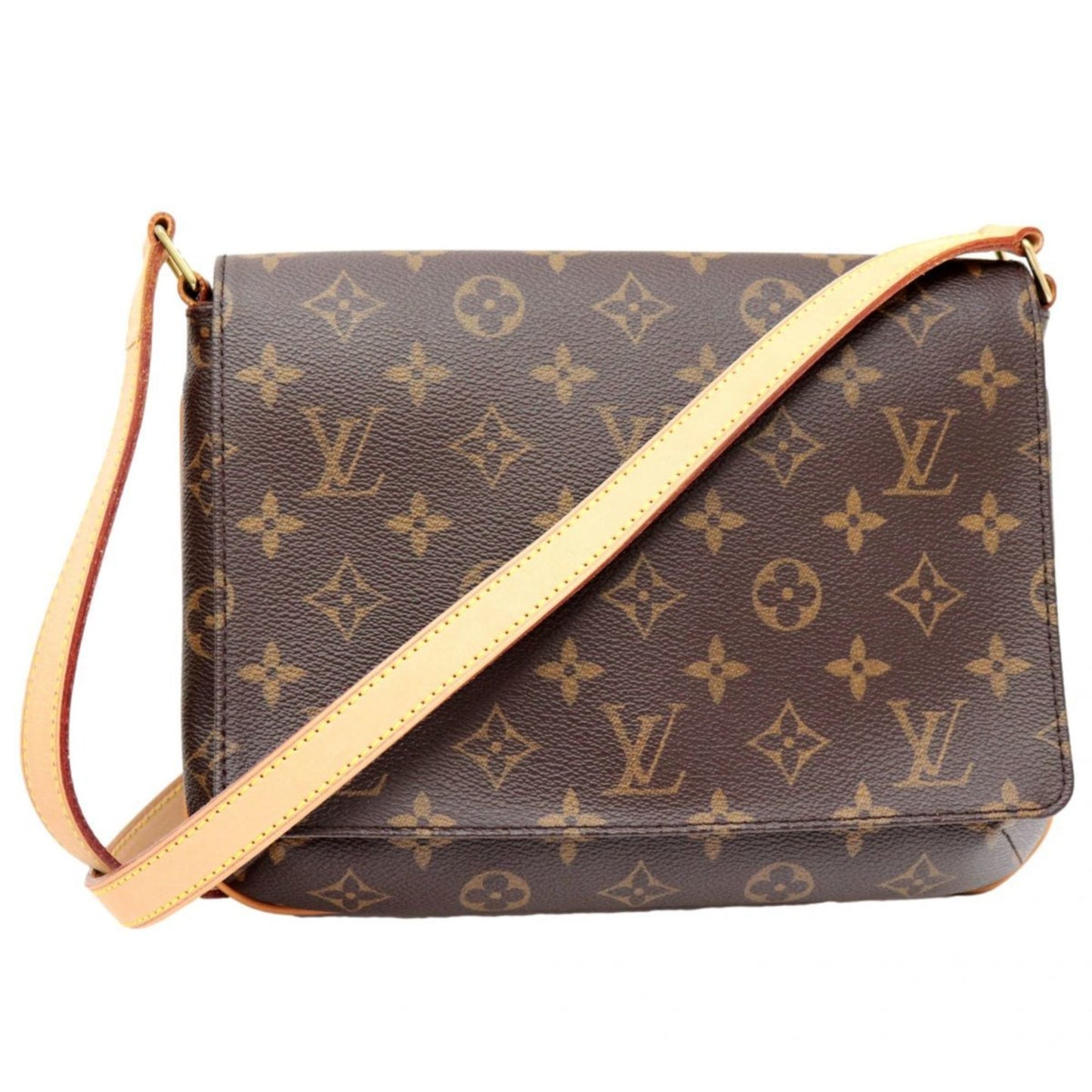 Louis Vuitton Monogram Musette Tango Long Shoulder Bag Women's Brown M51388 LOUIS VUITTON