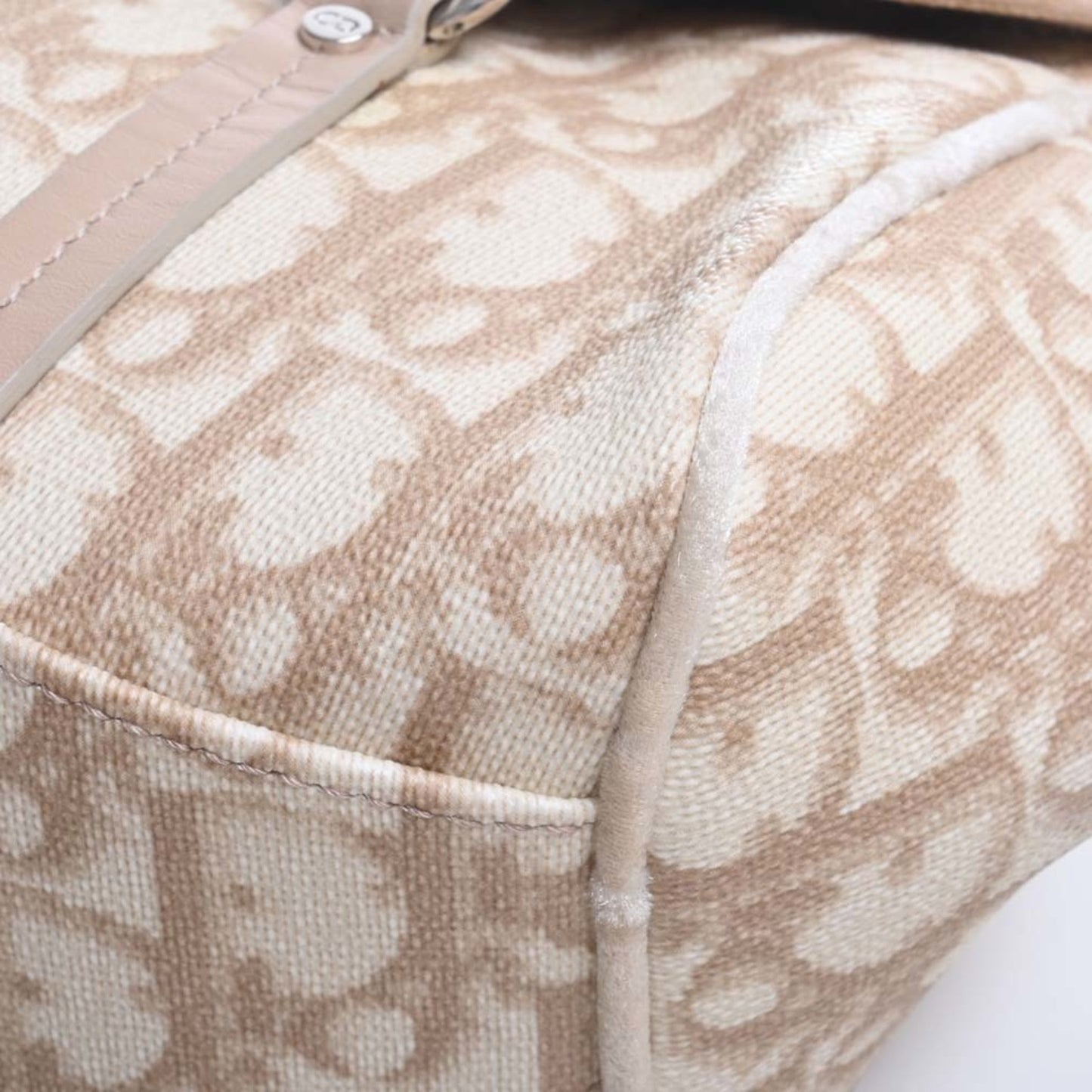 CHRISTIAN DIOR Romantic Trotter Leather Handbag Beige Ladies