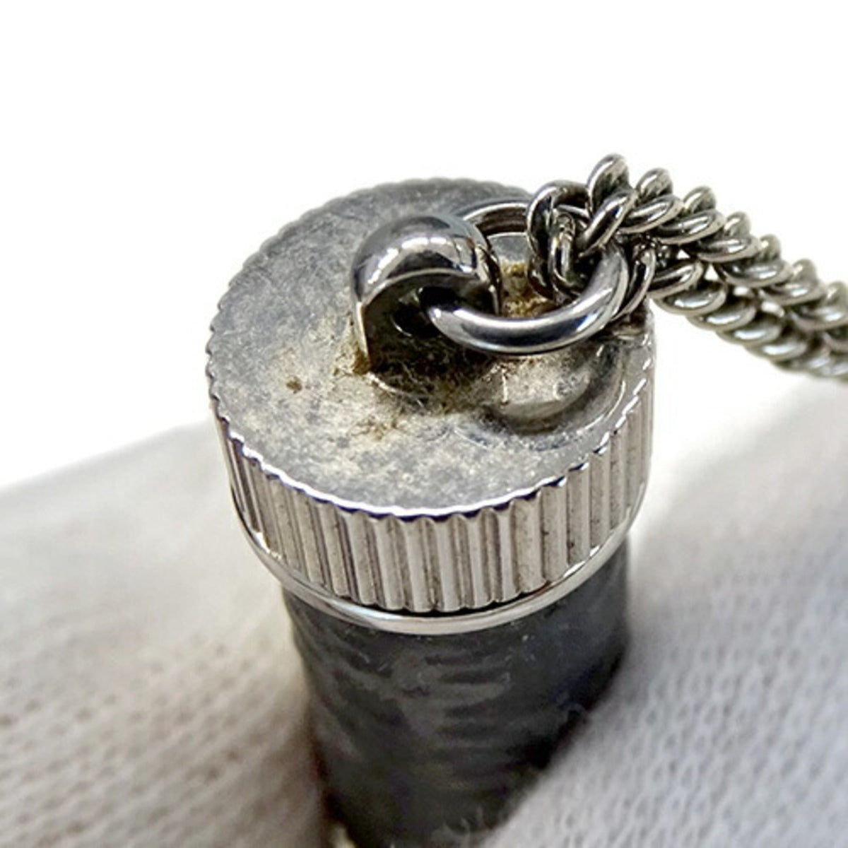 LOUIS VUITTON Necklace Monogram Eclipse Men's Collier Charms Black Silver M63641 Pendant