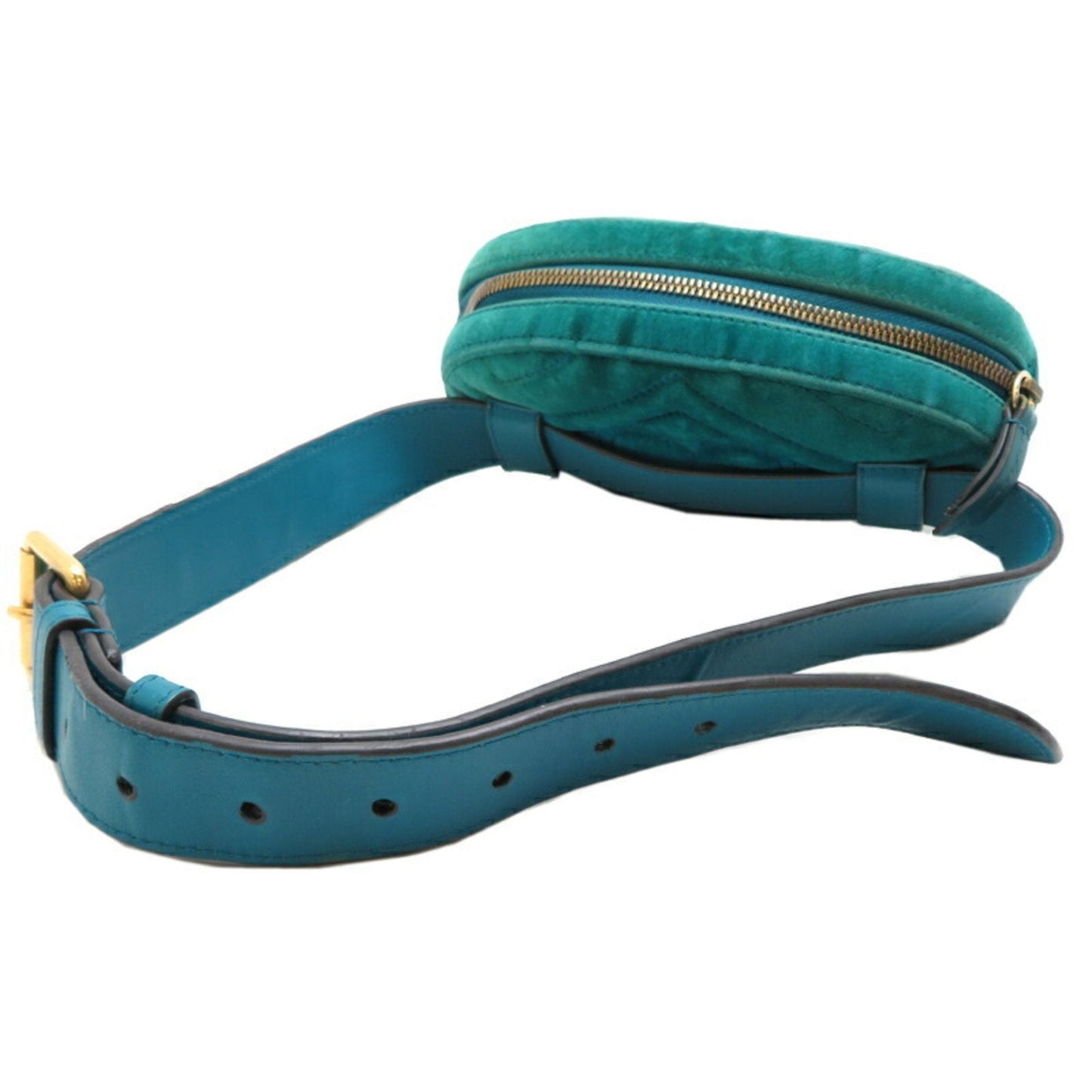 Gucci Gg Marmont Green Suede Fanny Pack