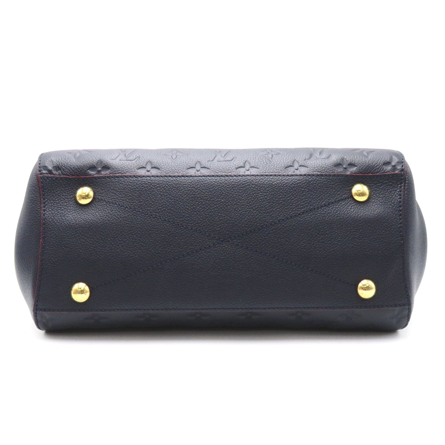 LOUIS VUITTON Montaigne MM Navy Red MarineRouge Monogram empreinte leather M42746