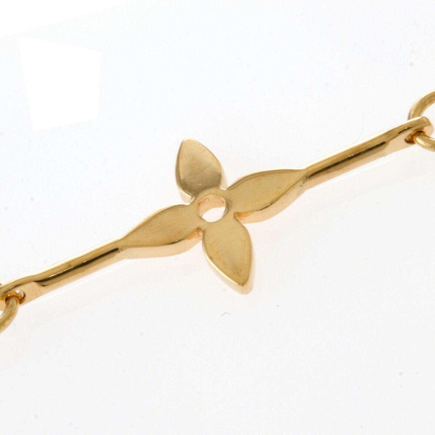 LOUIS VUITTON Monogram Necklace K18 Yellow Gold Women's