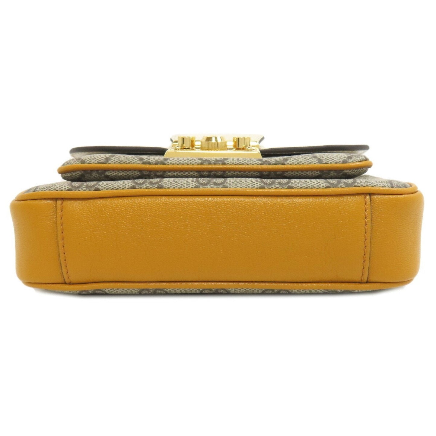 Gucci Brown Yellow Pvc Leather Handbag
