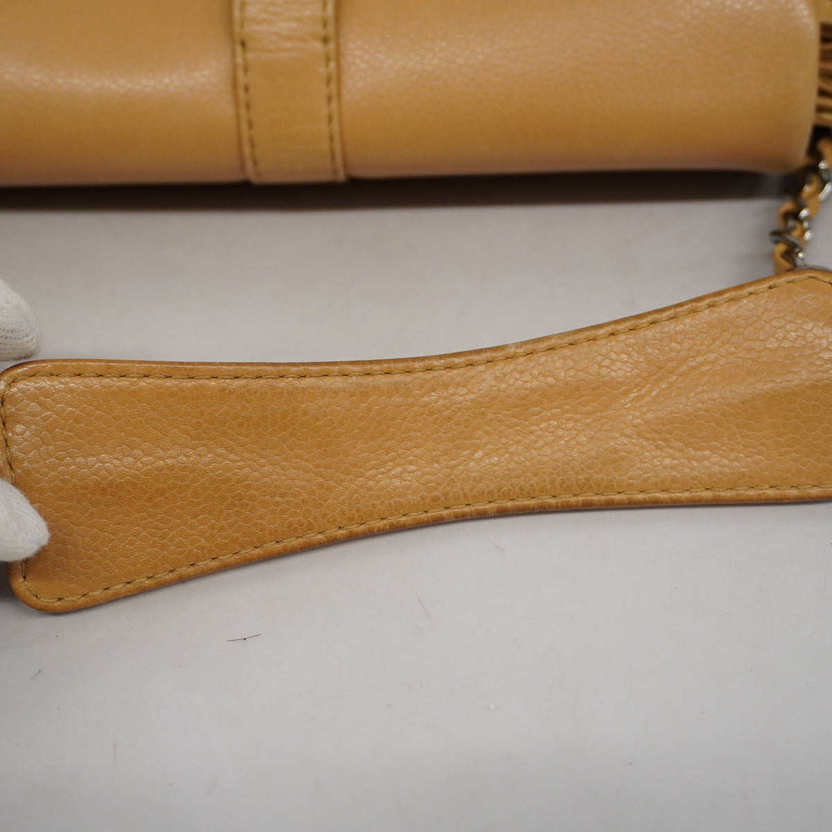 ChanelAuth 2.55 Chain Shoulder Bag Women's Caviar Leather Shoulder Bag Beige