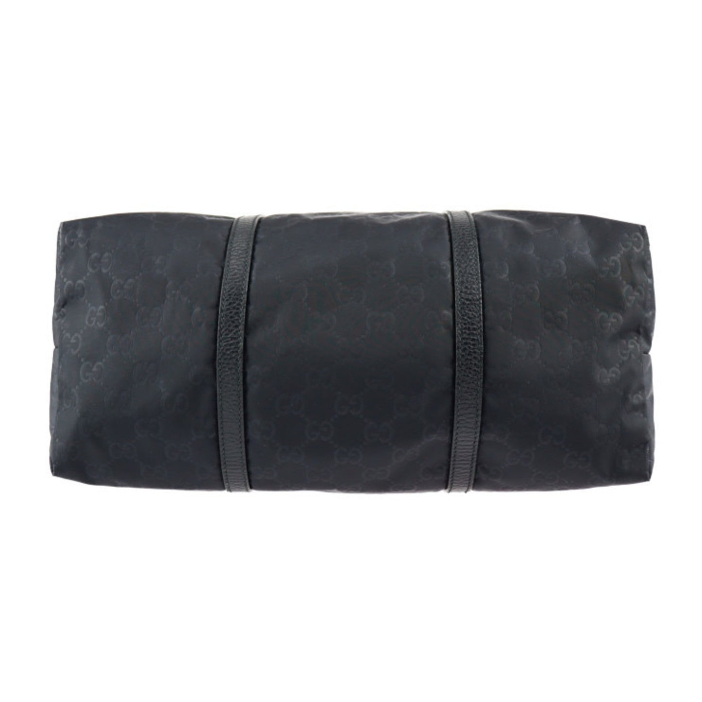 GUCCI tote bag 387067 GG nylon x leather black silver hardware handbag