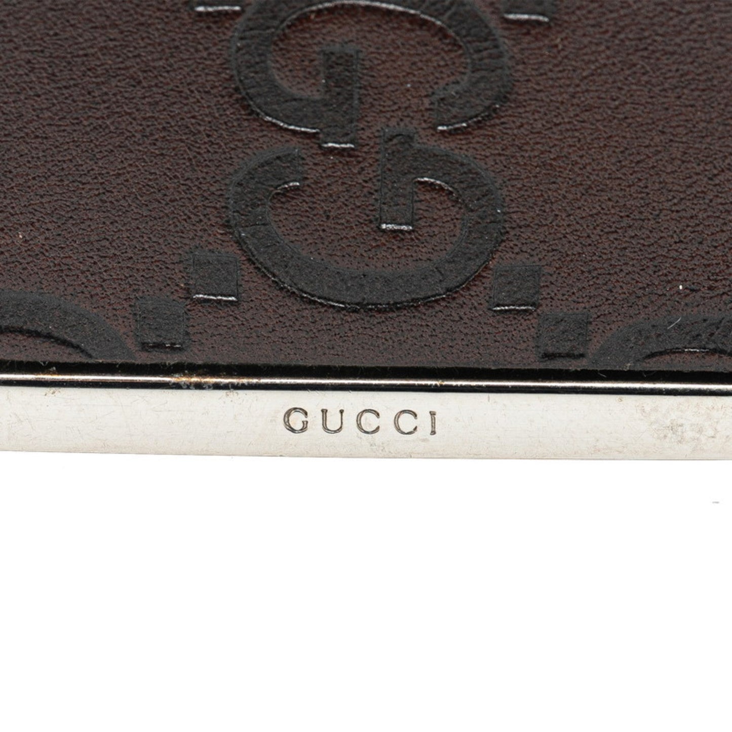 Gucci Brown Silver Metal Money Clip