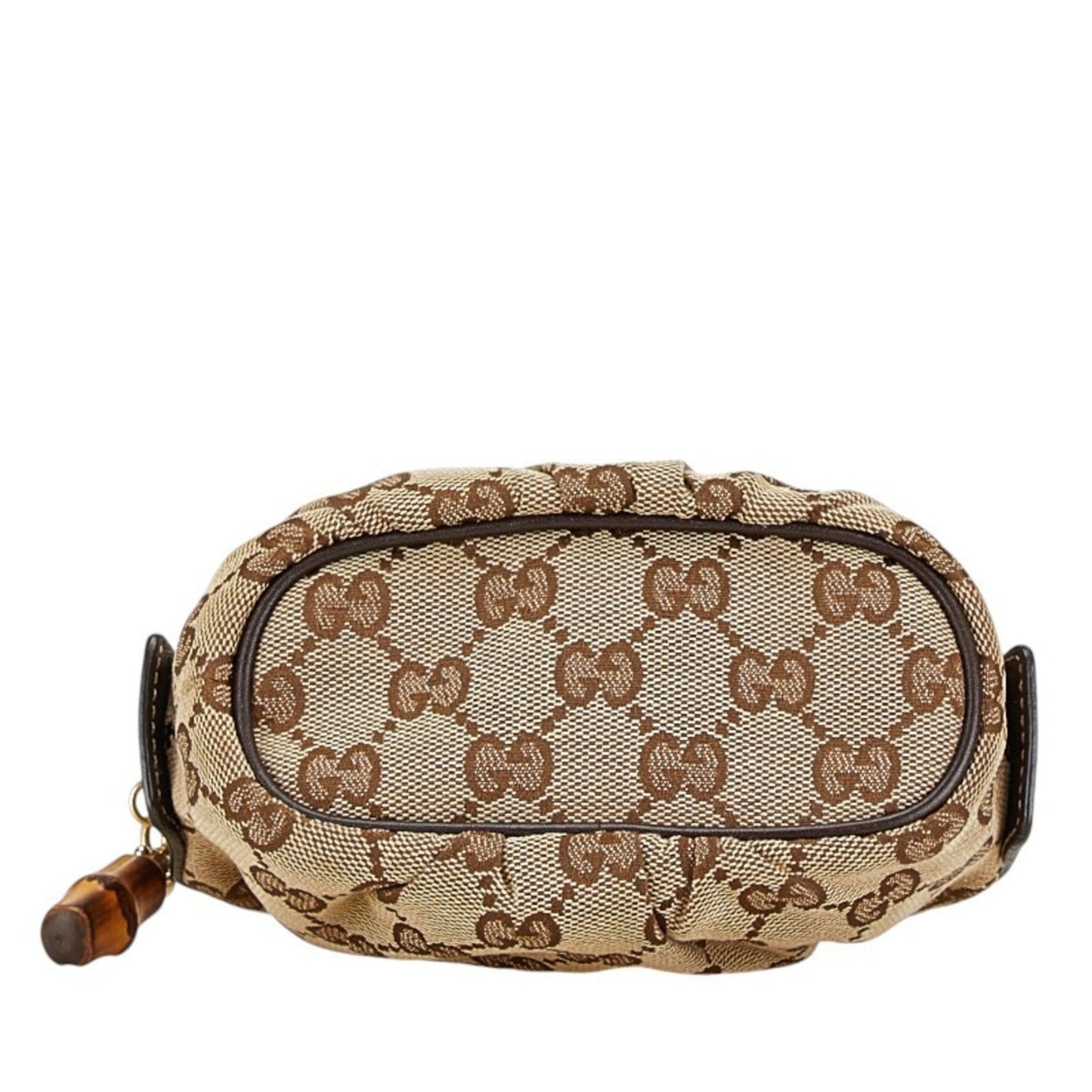 Gucci Beige Brown Canvas Leather Pouch