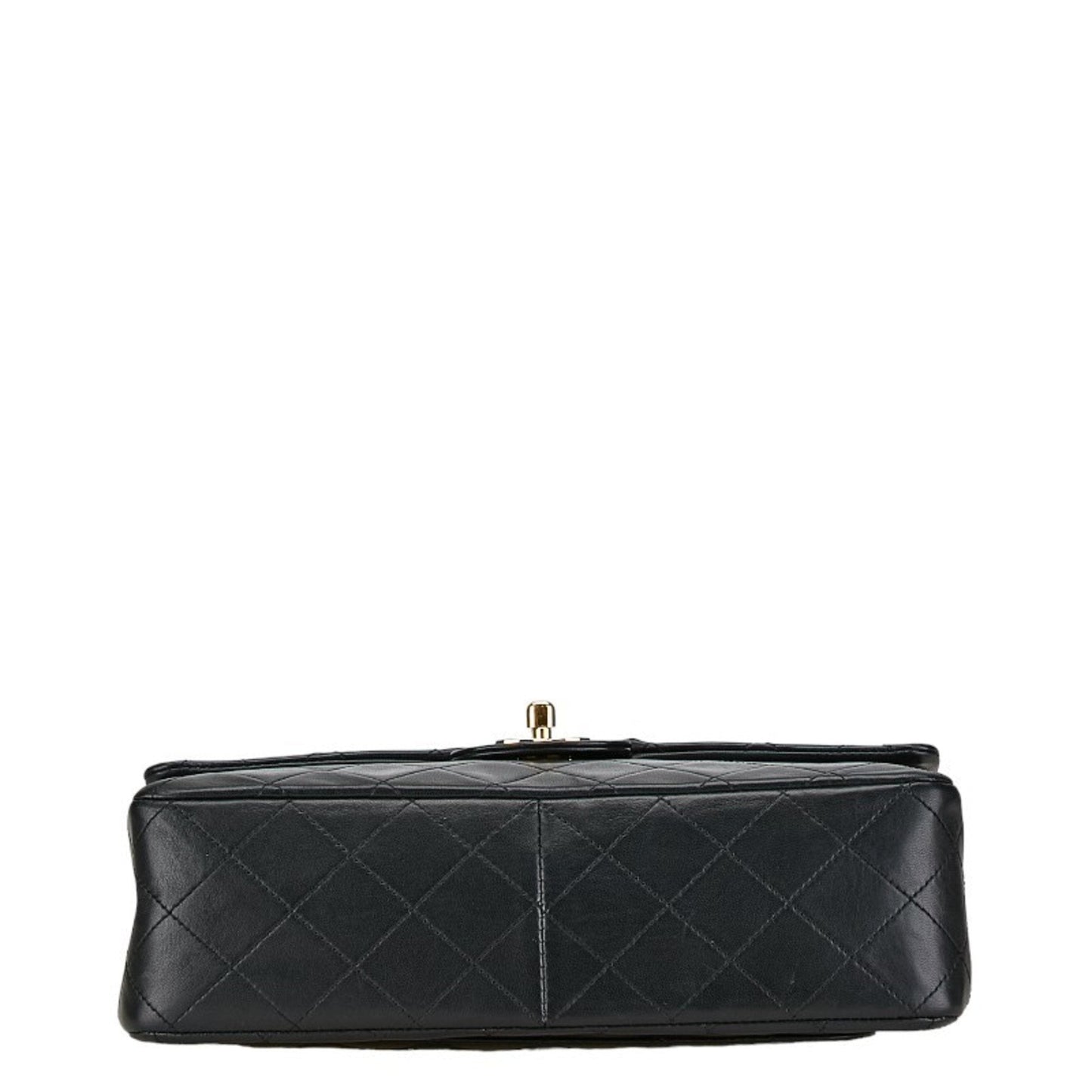 Chanel Matelasse 25 Coco Mark Double Flap Chain Shoulder Bag Black Lambskin Women's CHANEL