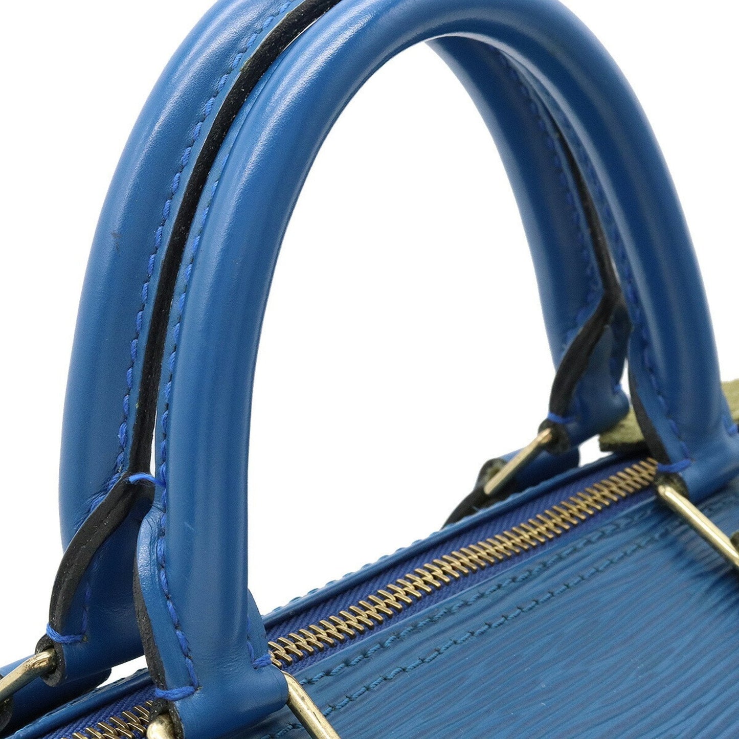 LOUIS VUITTON Epi Speedy 30 Handbag Boston Bag Leather Toledo Blue M43005