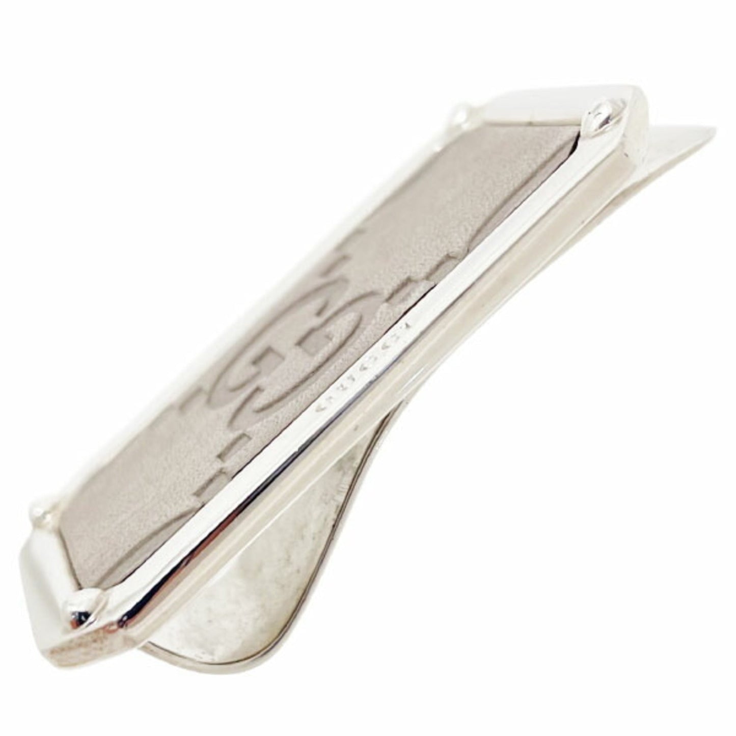 Gucci Guccissima Grayish Silver Leather Money Clip