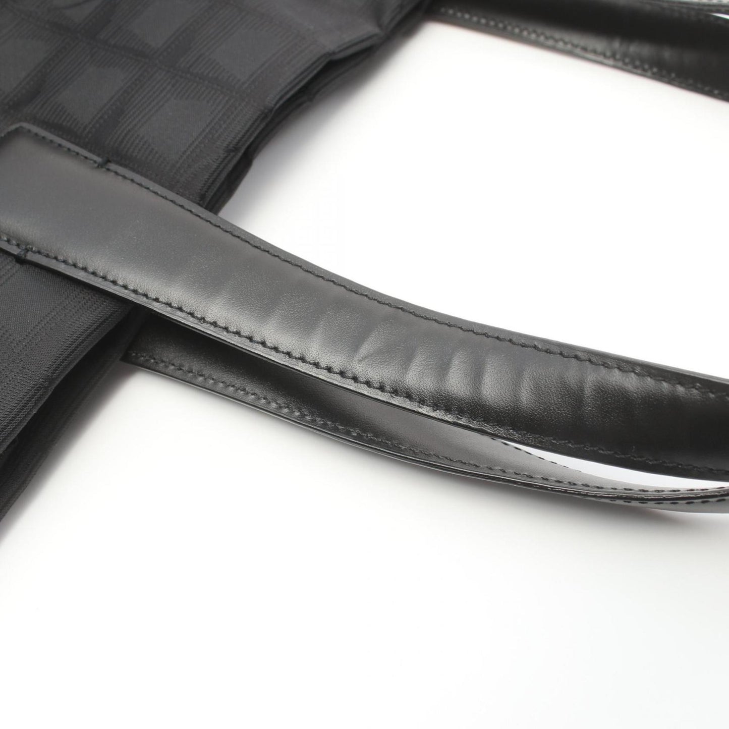 CHANEL New Travel Line MM Tote Bag Leather Nylon Canvas Women's Black A15991