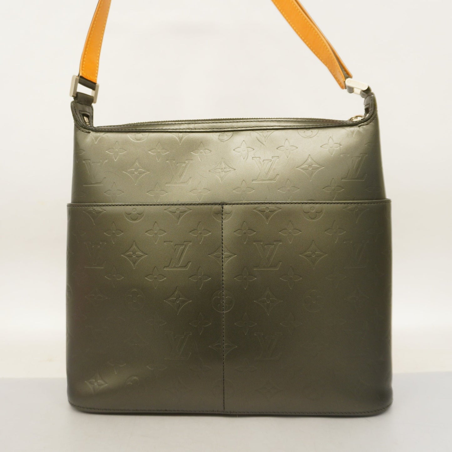 LOUIS VUITTONAuth Monogram Mat Satter M55162 Shoulder Bag Noir