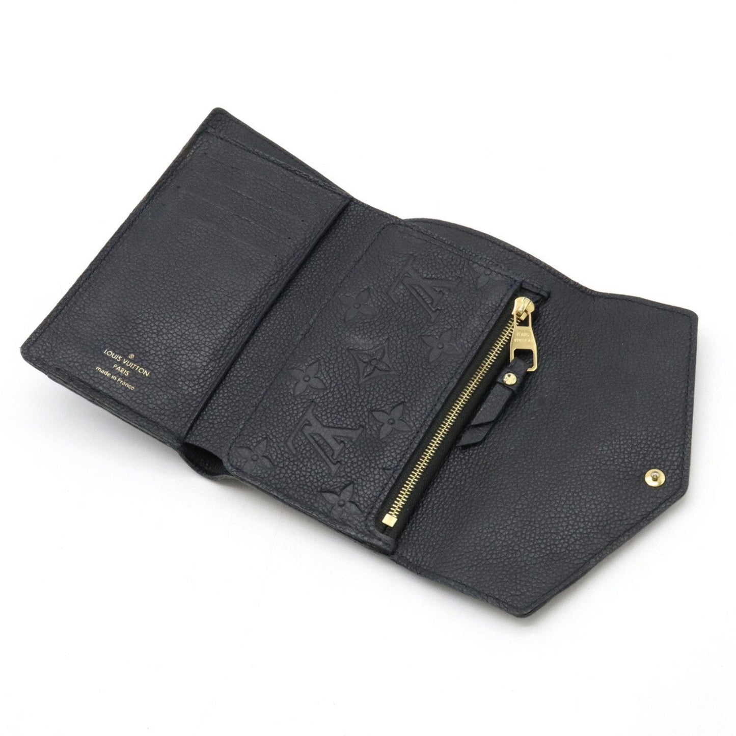 LOUIS VUITTON Monogram Empreinte Portefeuille Curieuse Trifold Wallet Infini Black M60539